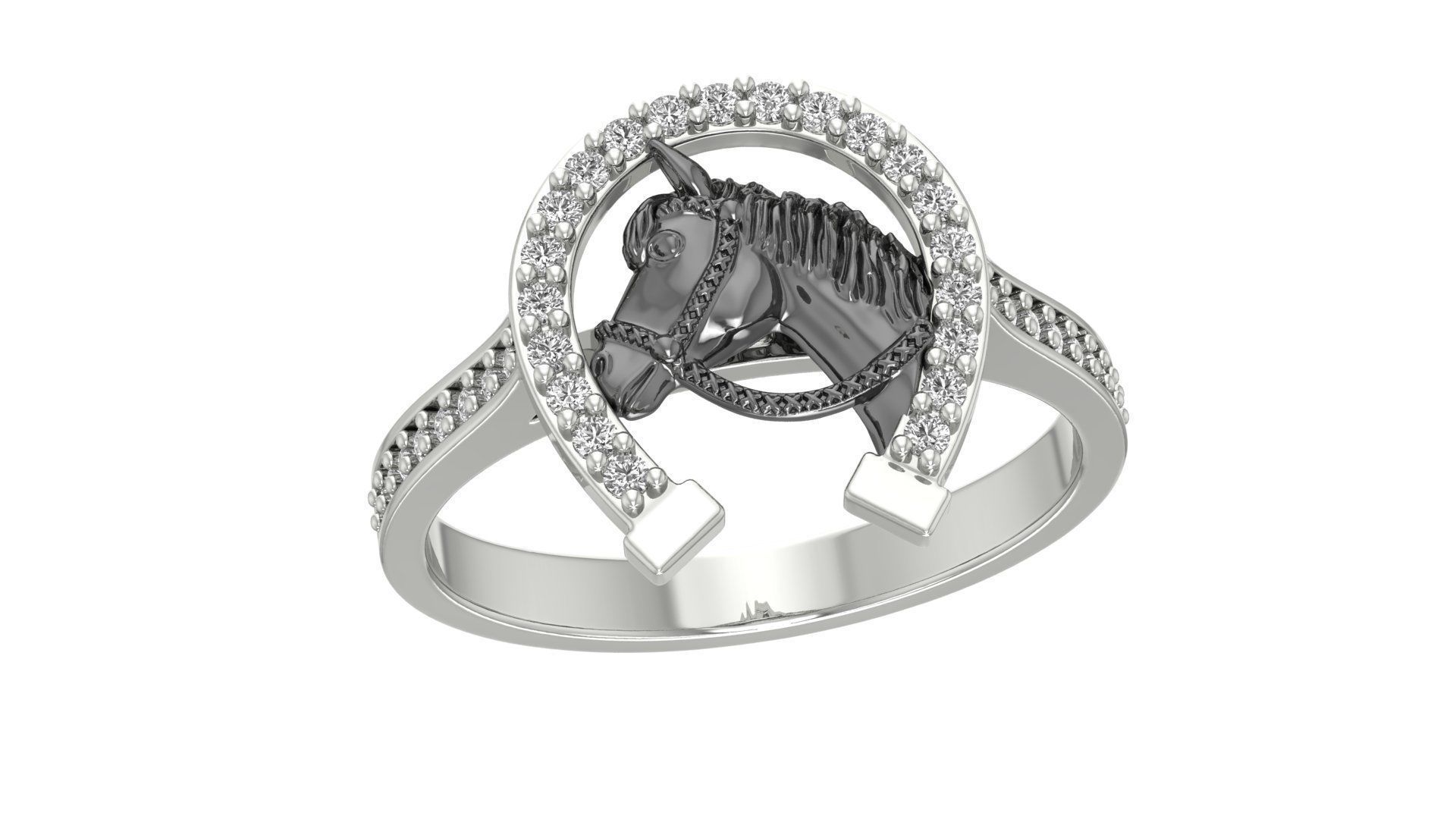 Organic Horse Ring 3D print model_2