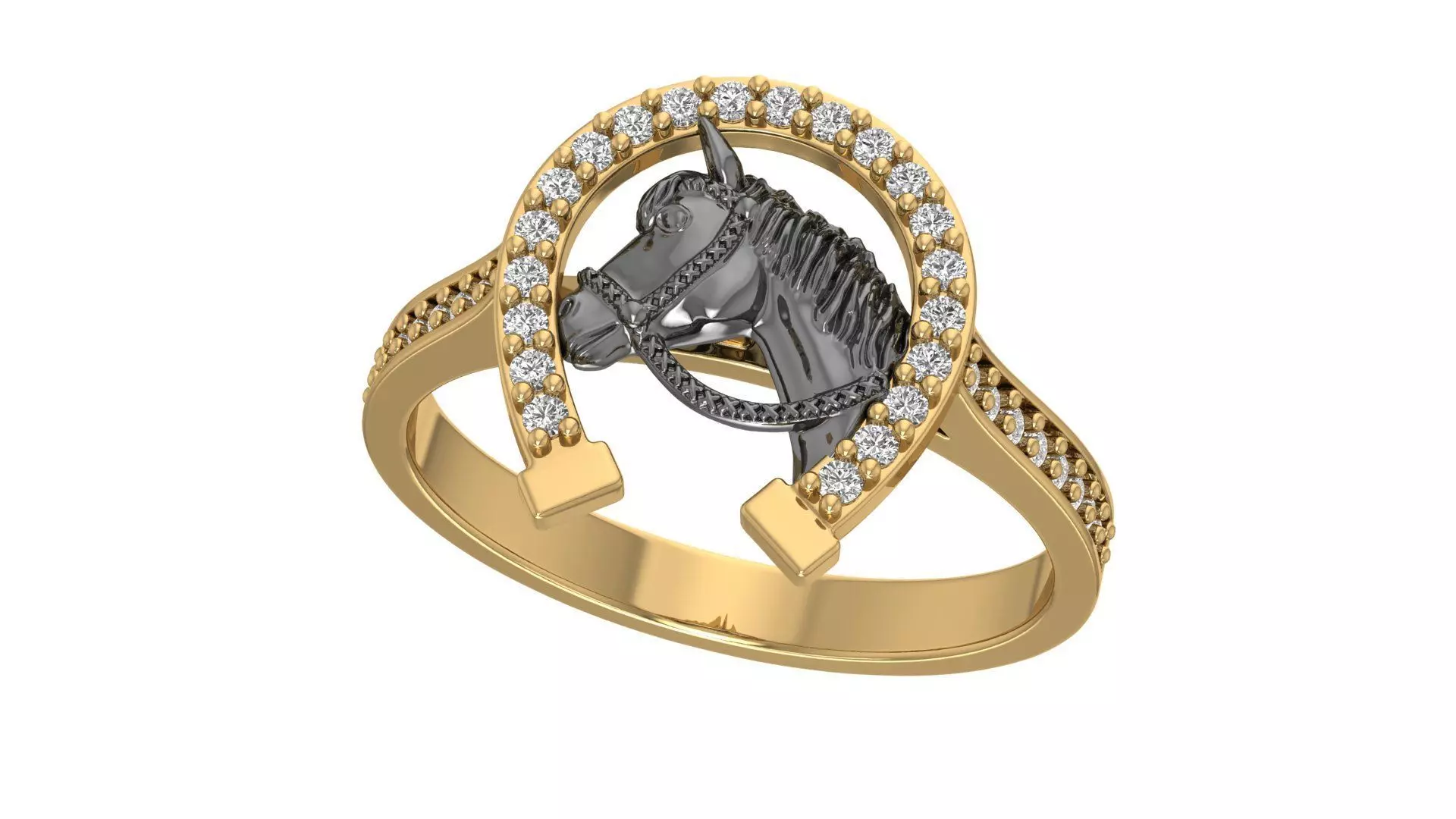 Organic Horse Ring 3D print model_0