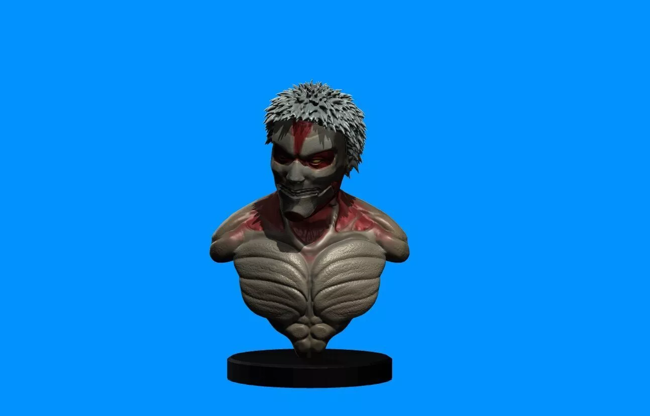 Armored Titan Sculpture bust 3D model 3D print model