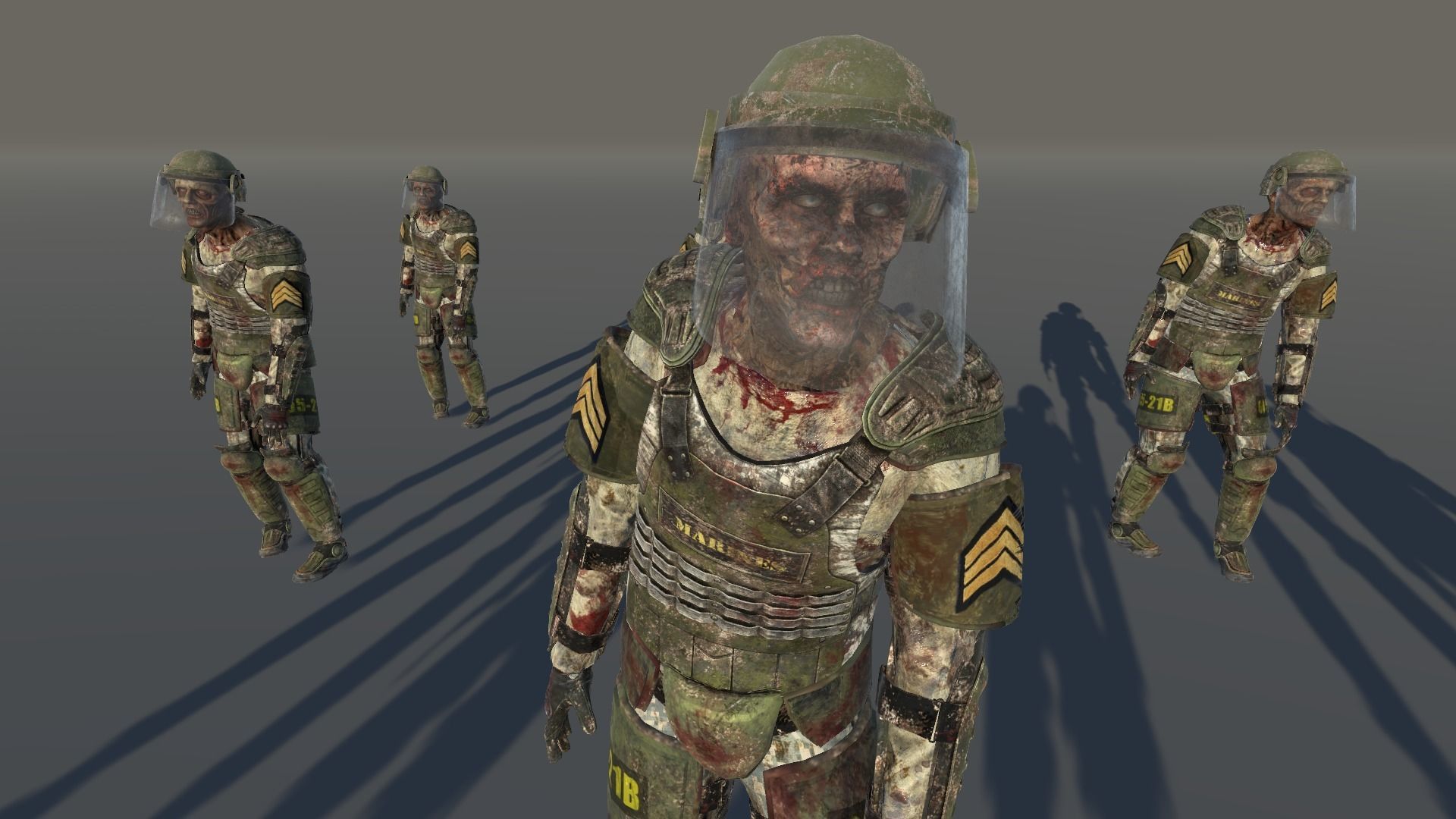 Zombie Army 1 Low-poly 3D model_3