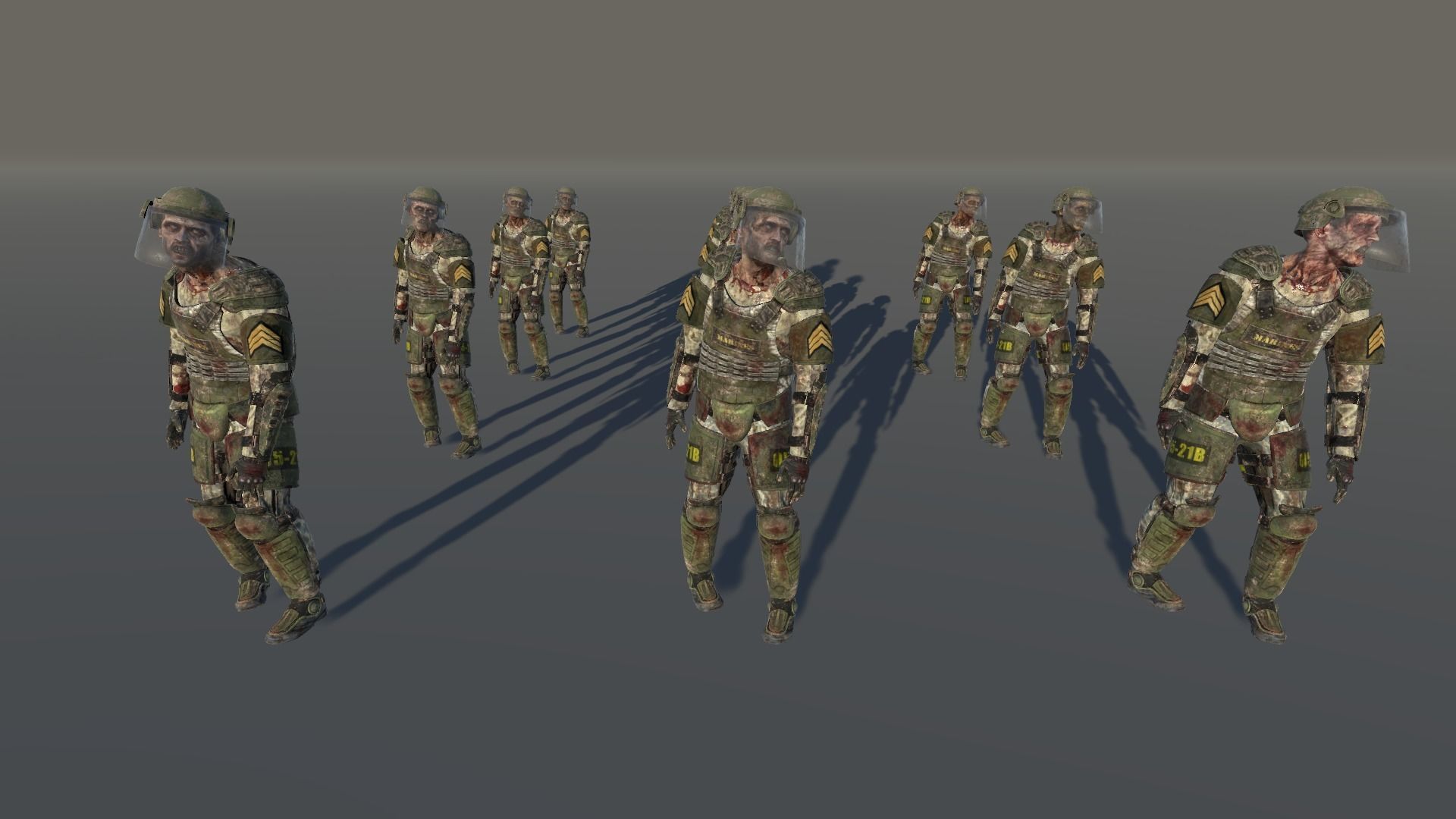 Zombie Army 1 Low-poly 3D model_1