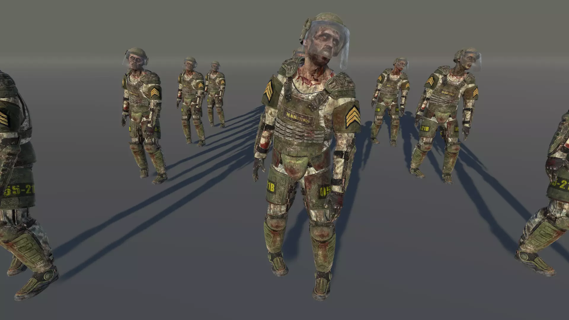 Zombie Army 1 Low-poly 3D model_0