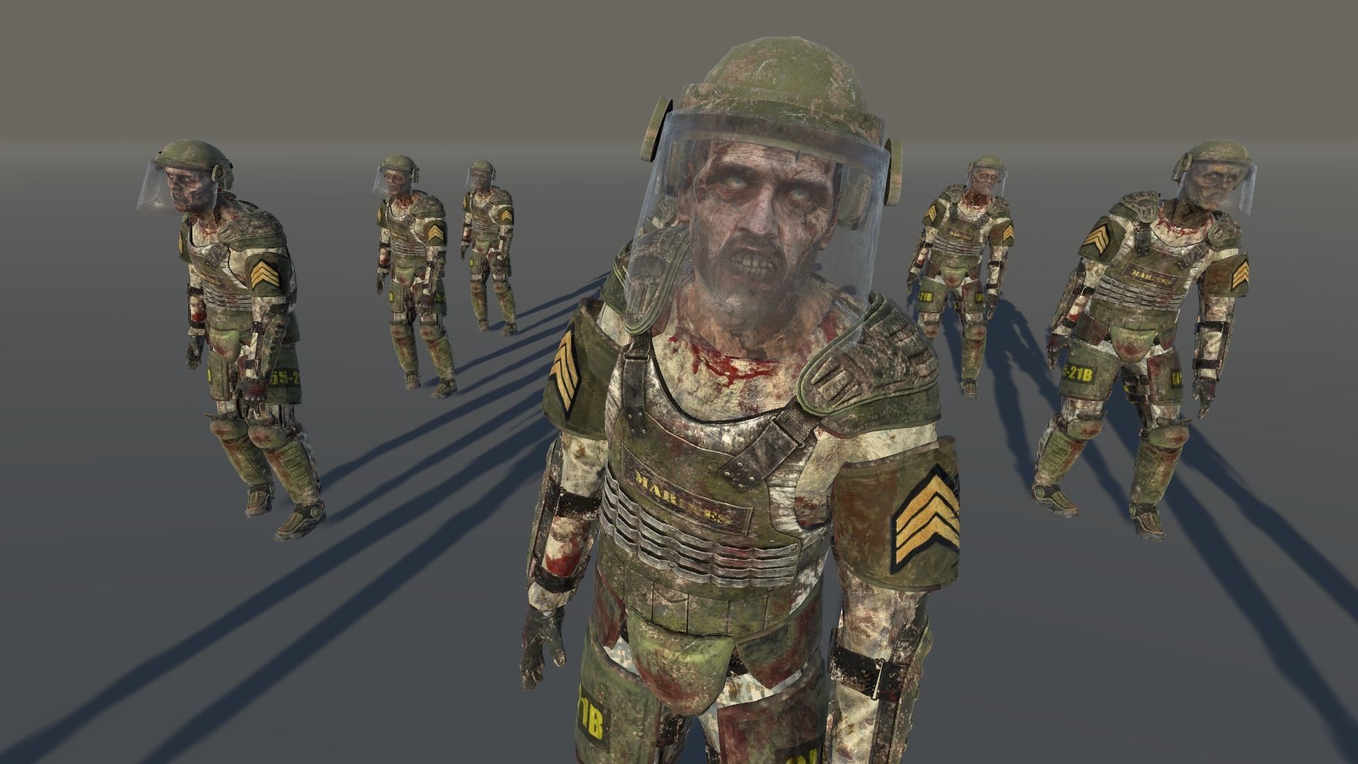 Zombie Army 1 Low-poly 3D model_2