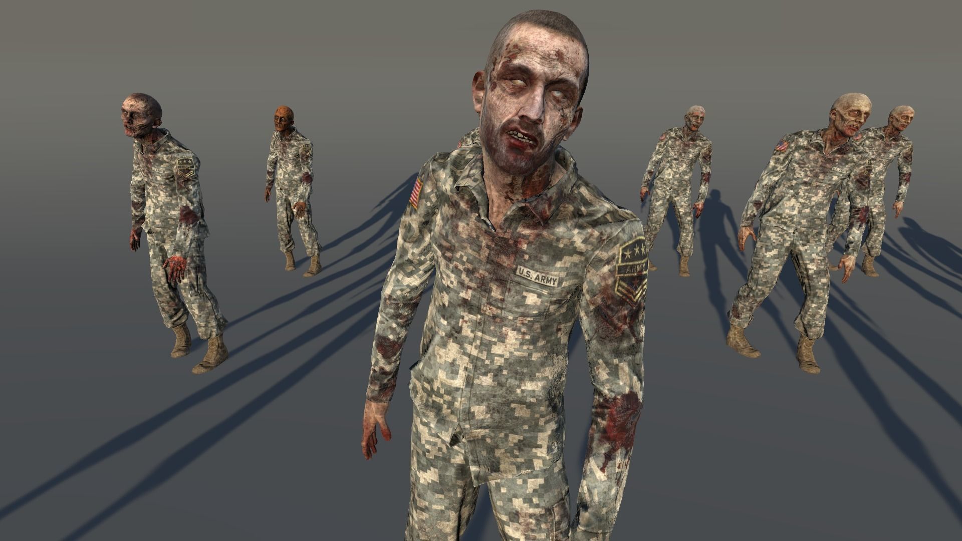 Zombie Army 2 Low-poly 3D model_2