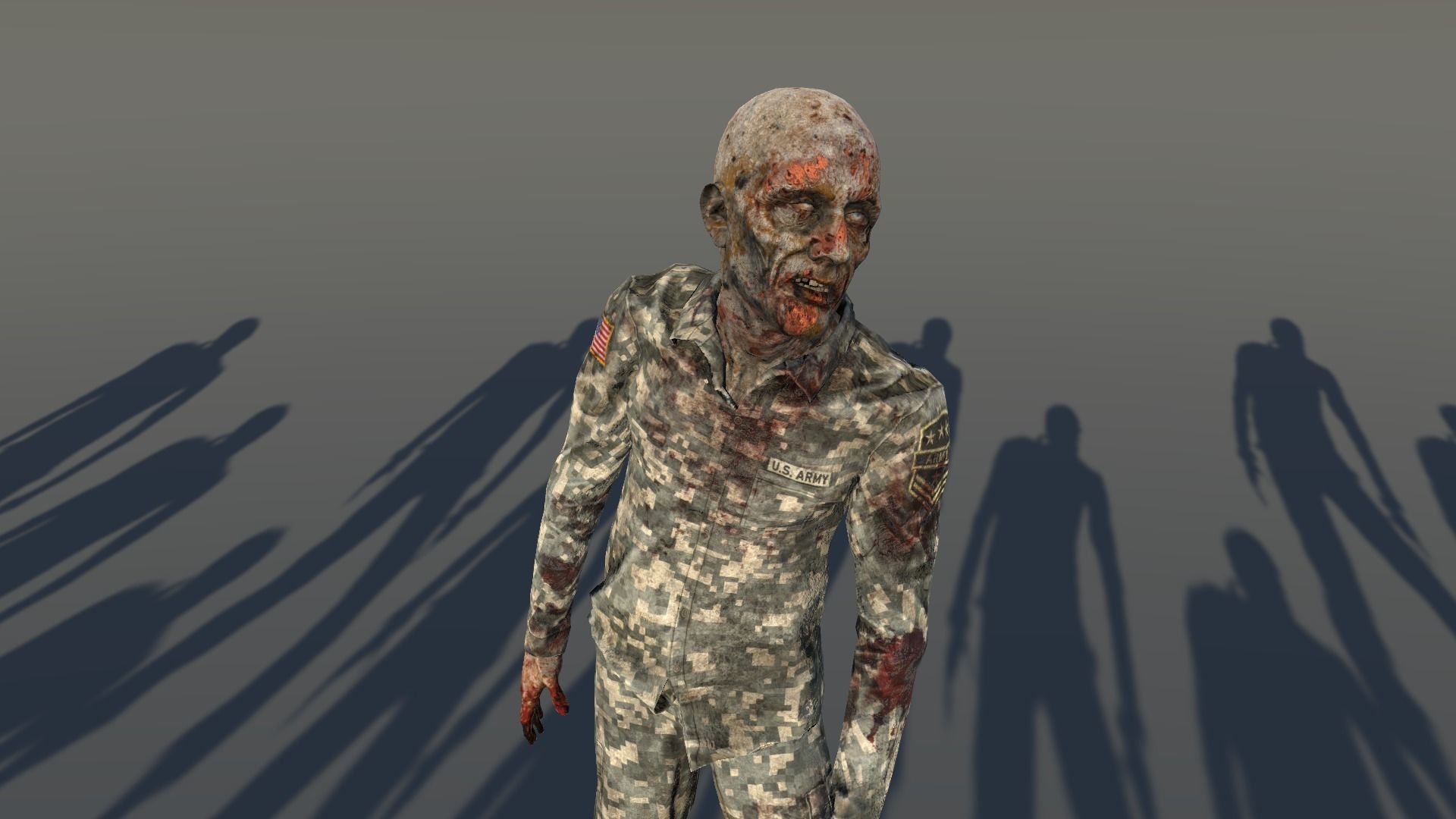 Zombie Army 2 Low-poly 3D model_7