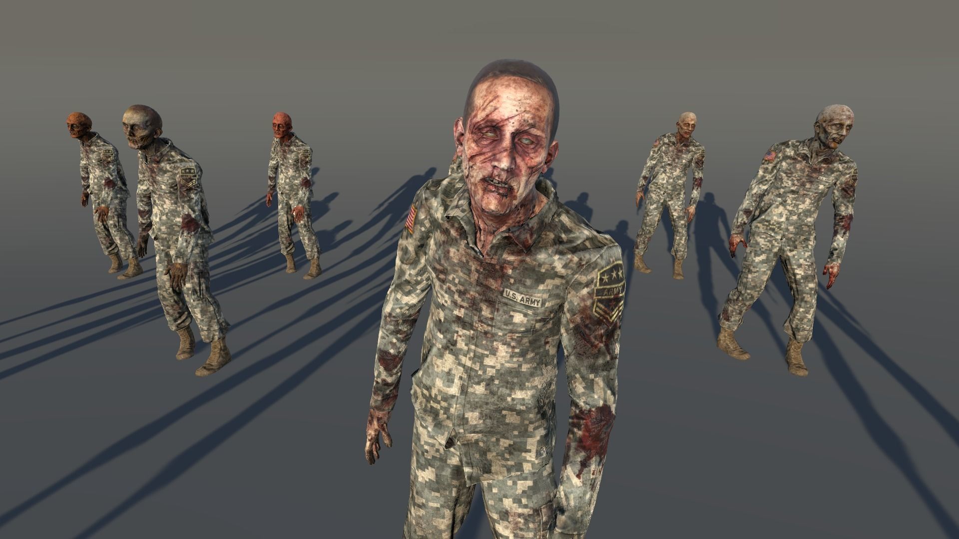 Zombie Army 2 Low-poly 3D model_5