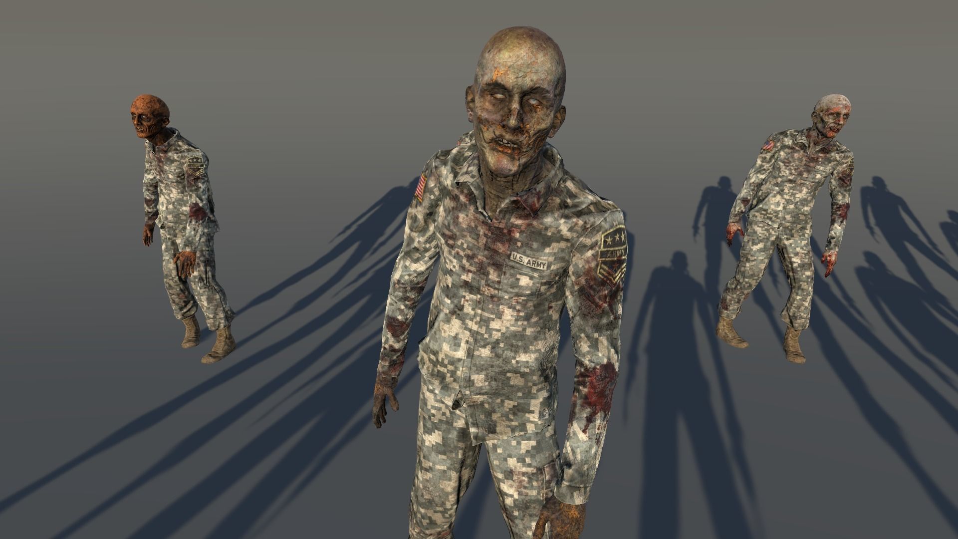 Zombie Army 2 Low-poly 3D model_3