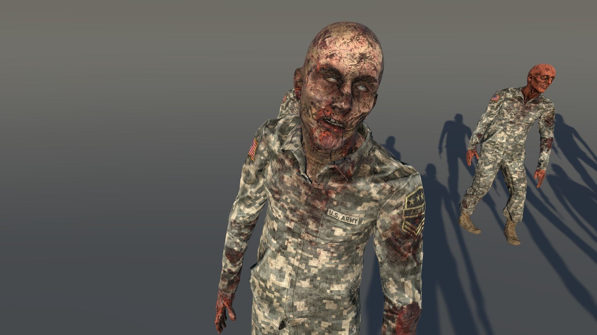 Zombie Army 2 Low-poly 3D model_11