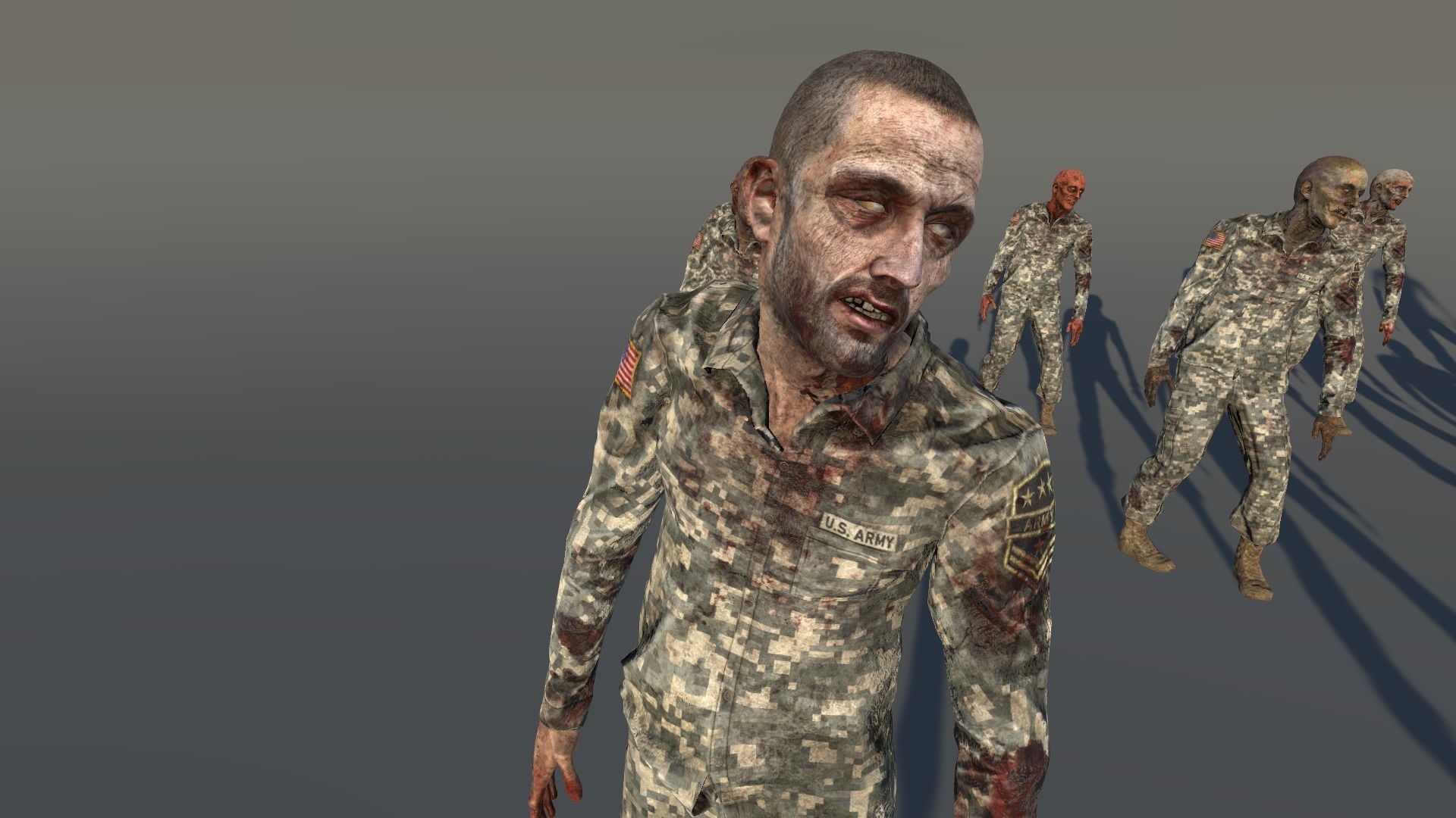 Zombie Army 2 Low-poly 3D model_10