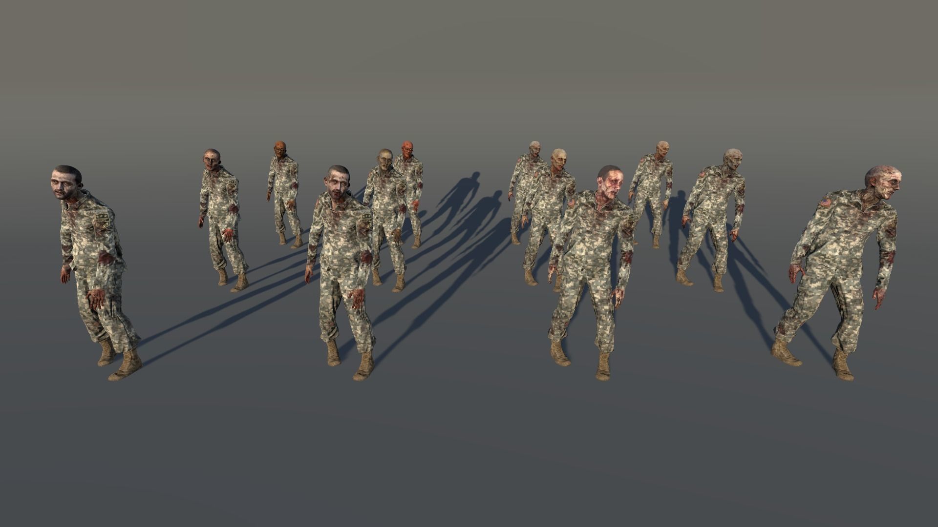 Zombie Army 2 Low-poly 3D model_1