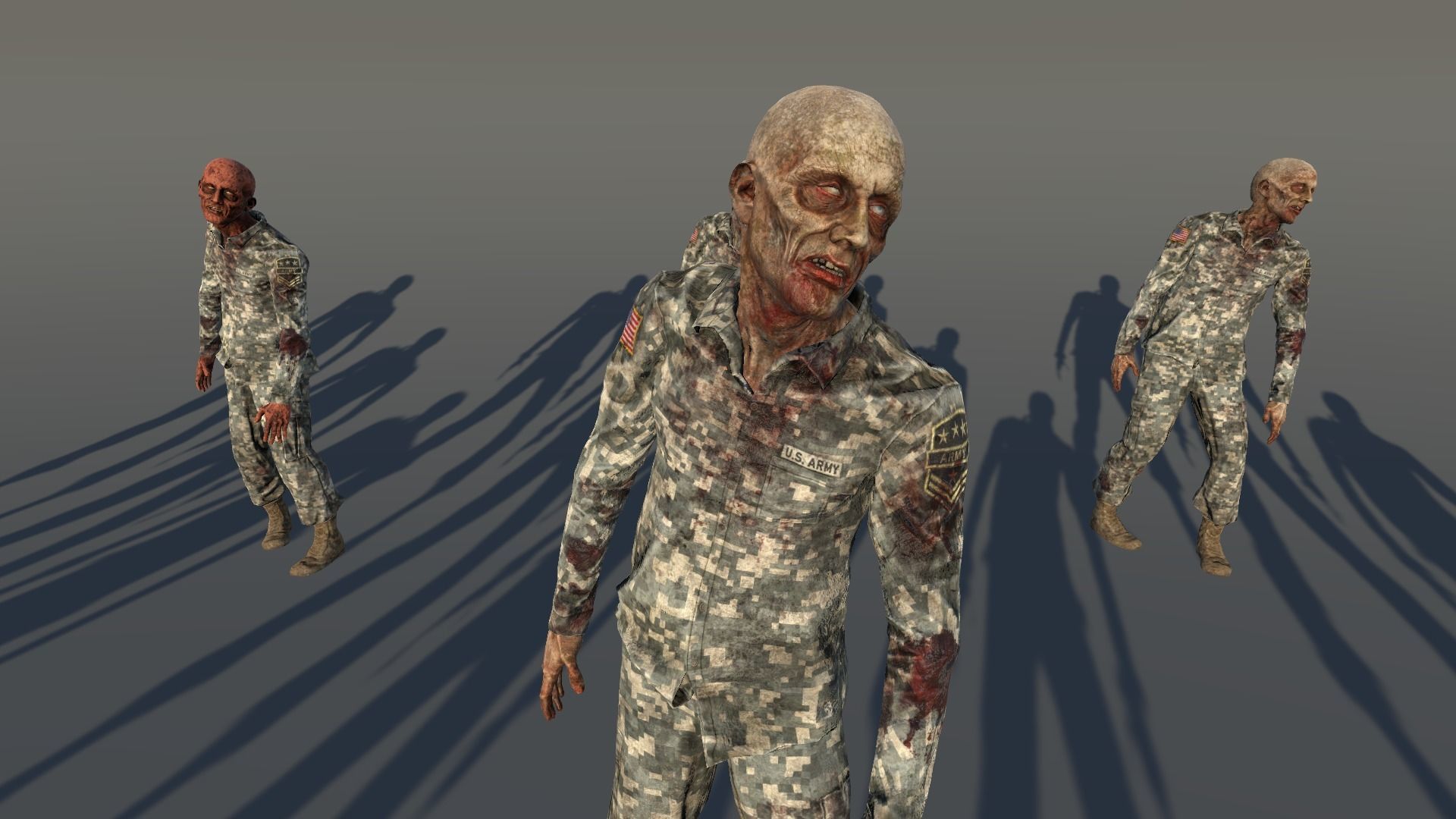 Zombie Army 2 Low-poly 3D model_6