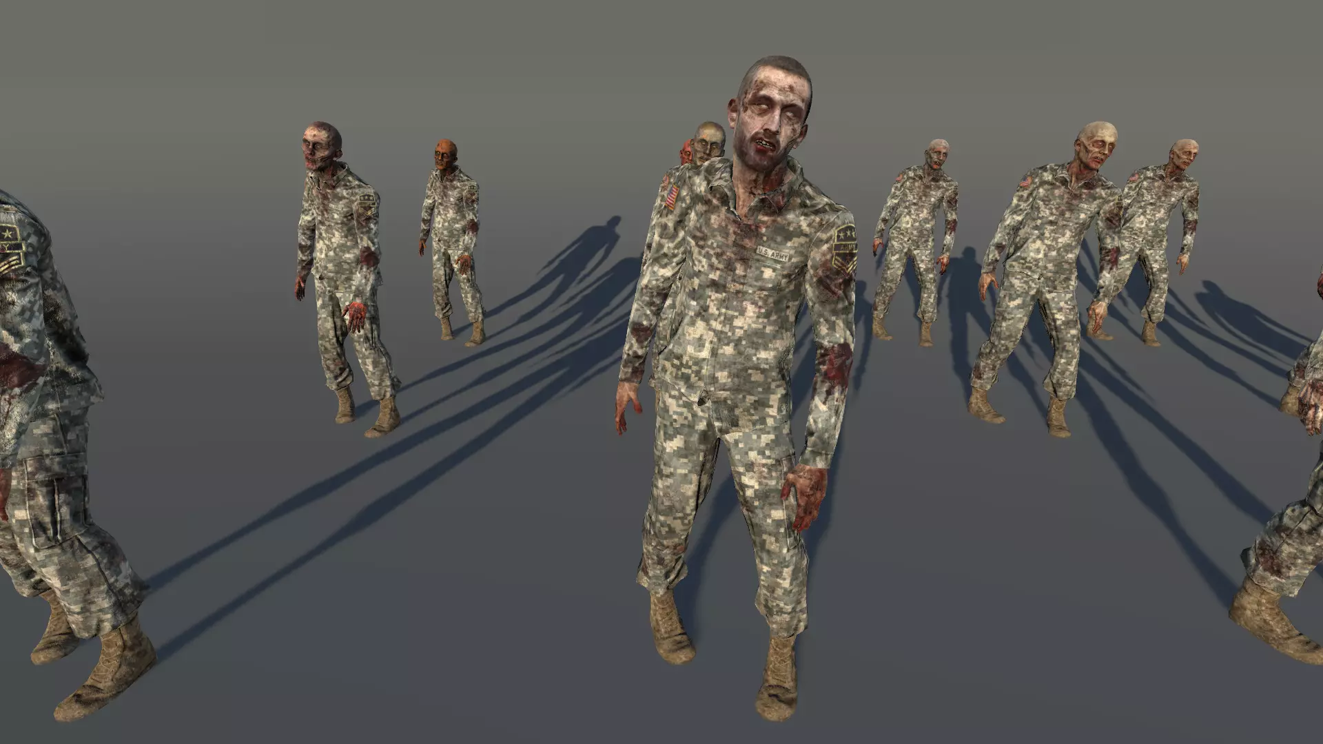 Zombie Army 2 Low-poly 3D model_0