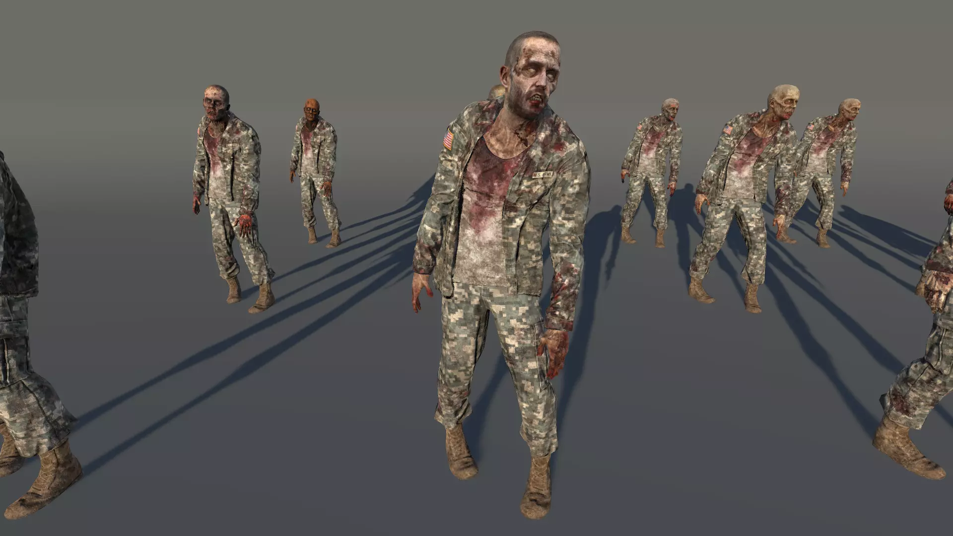 Zombie Army 3 Low-poly 3D model_0