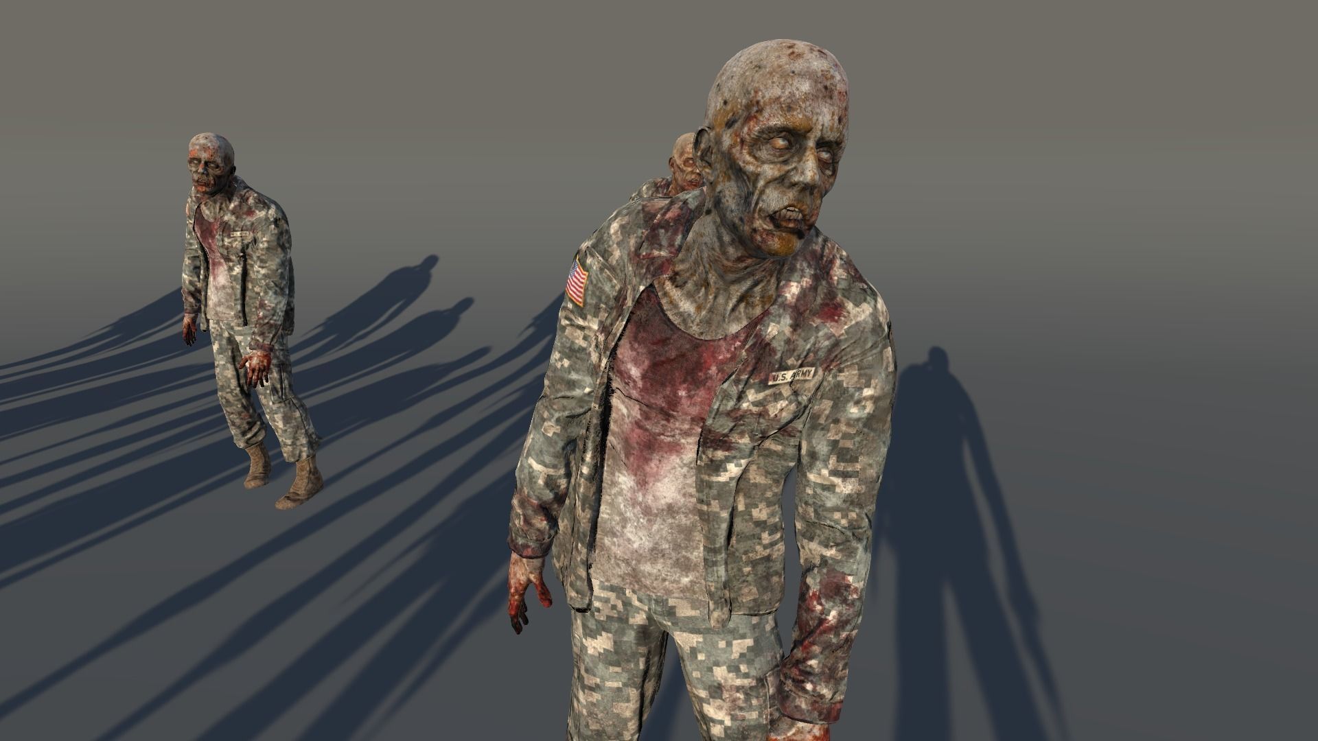 Zombie Army 3 Low-poly 3D model_9