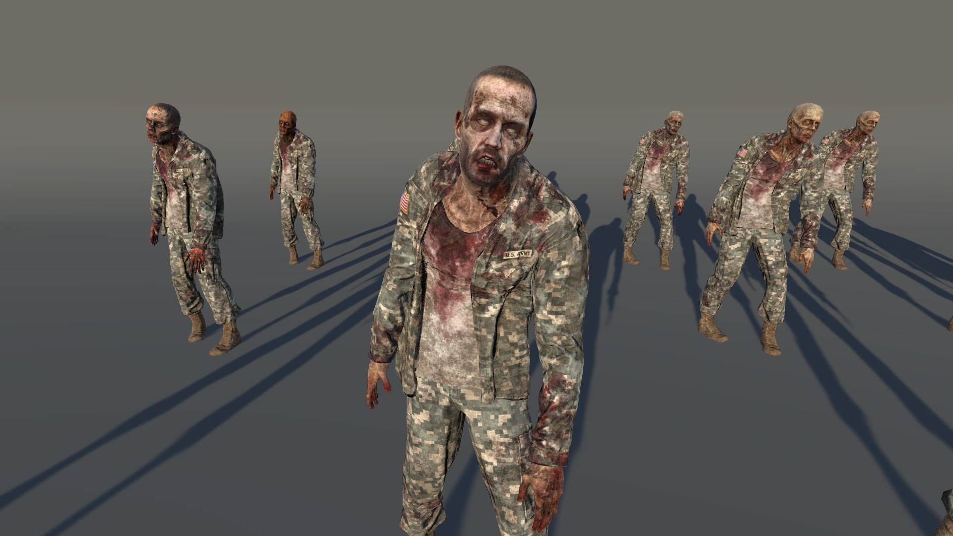 Zombie Army 3 Low-poly 3D model_3