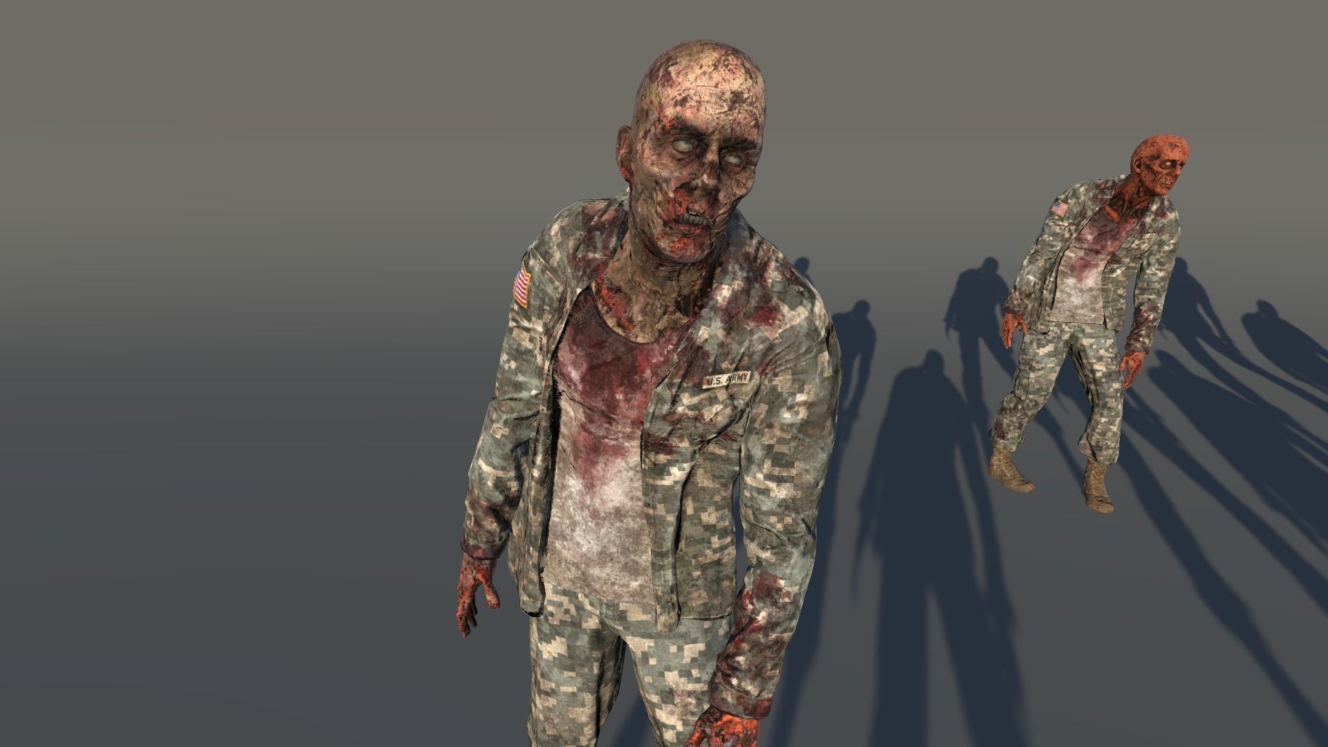 Zombie Army 3 Low-poly 3D model_6