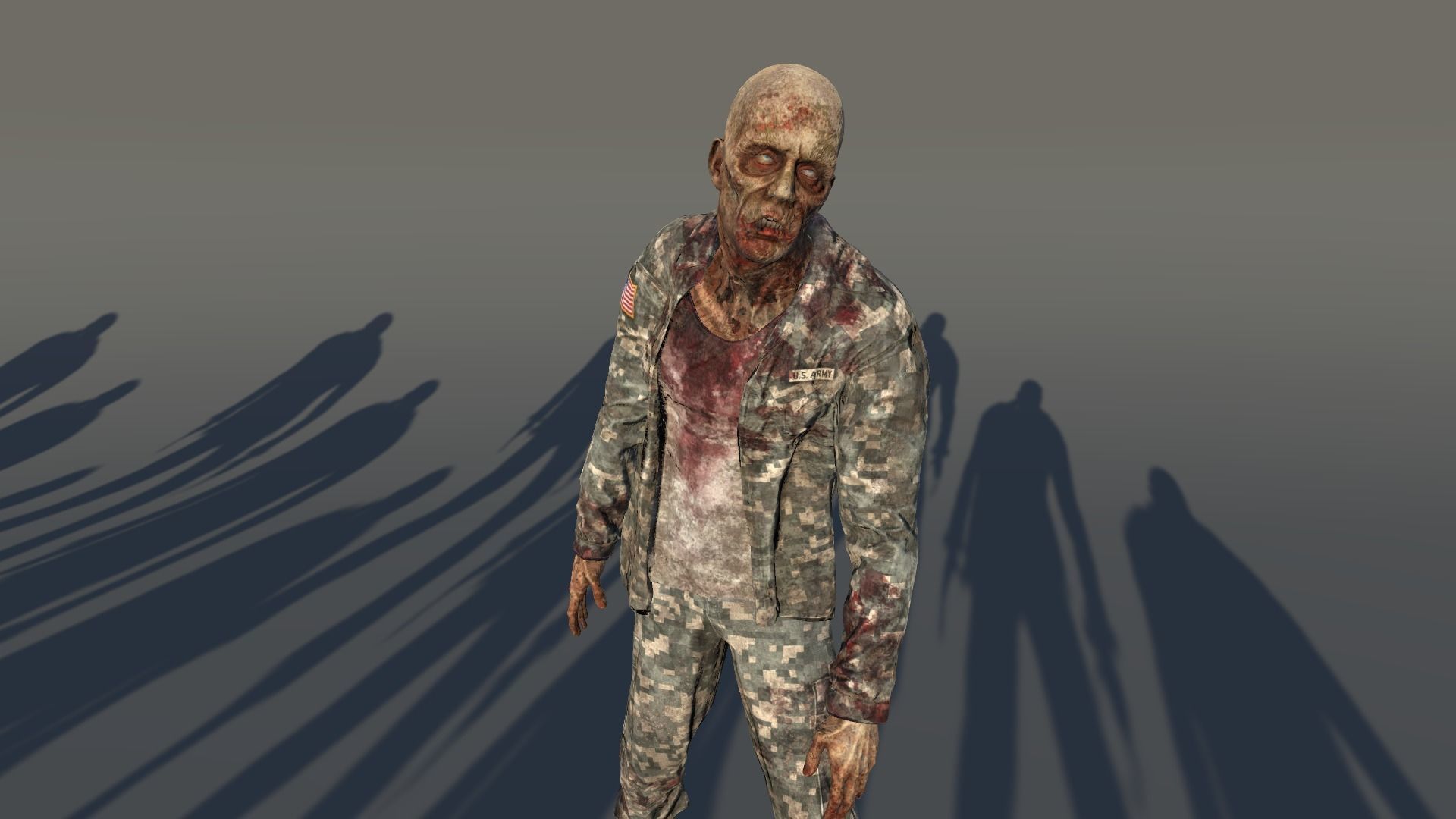 Zombie Army 3 Low-poly 3D model_10