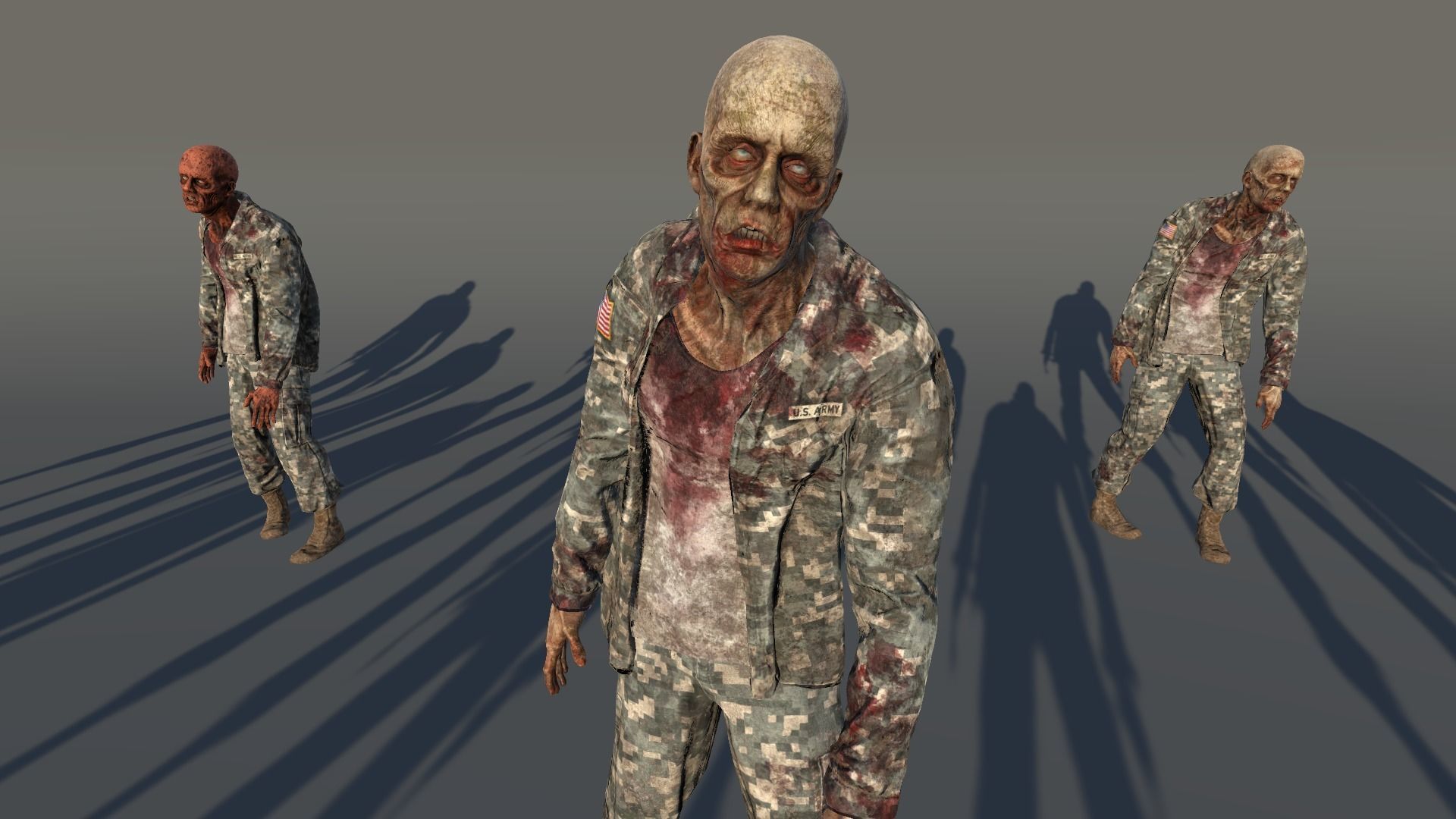 Zombie Army 3 Low-poly 3D model_8
