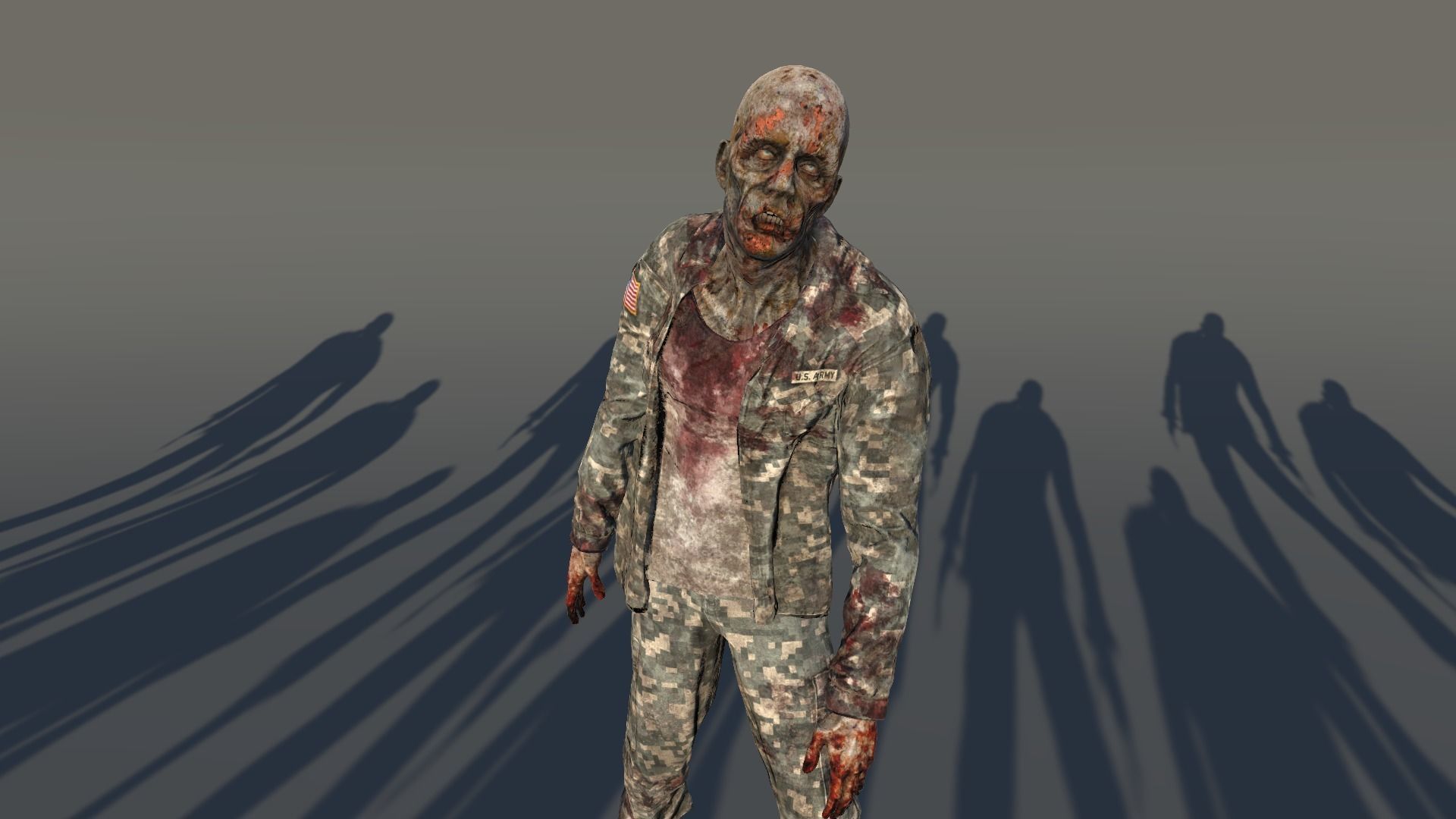 Zombie Army 3 Low-poly 3D model_11