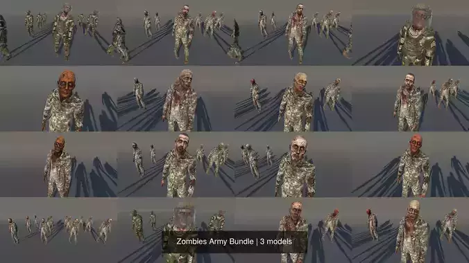 Zombies Army Bundle 3D Model Collection