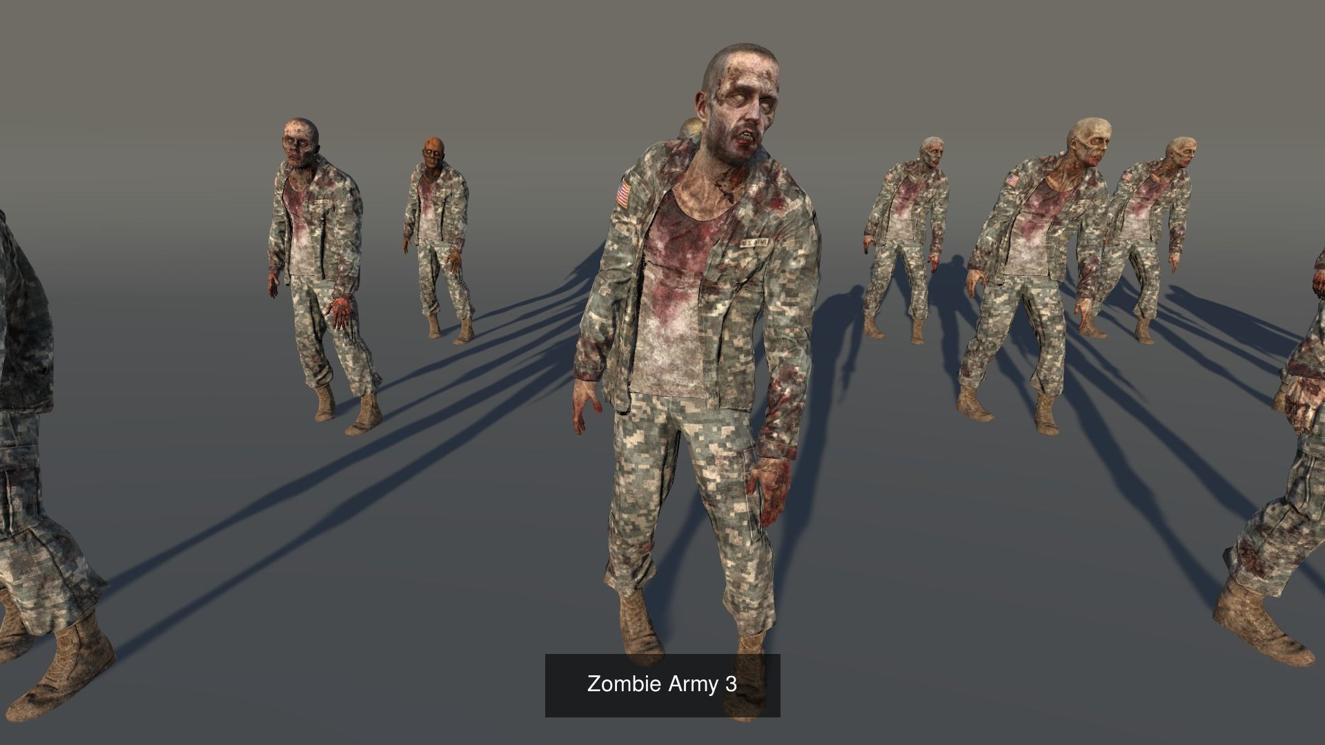 Zombies Army Bundle 3D Model Collection_3
