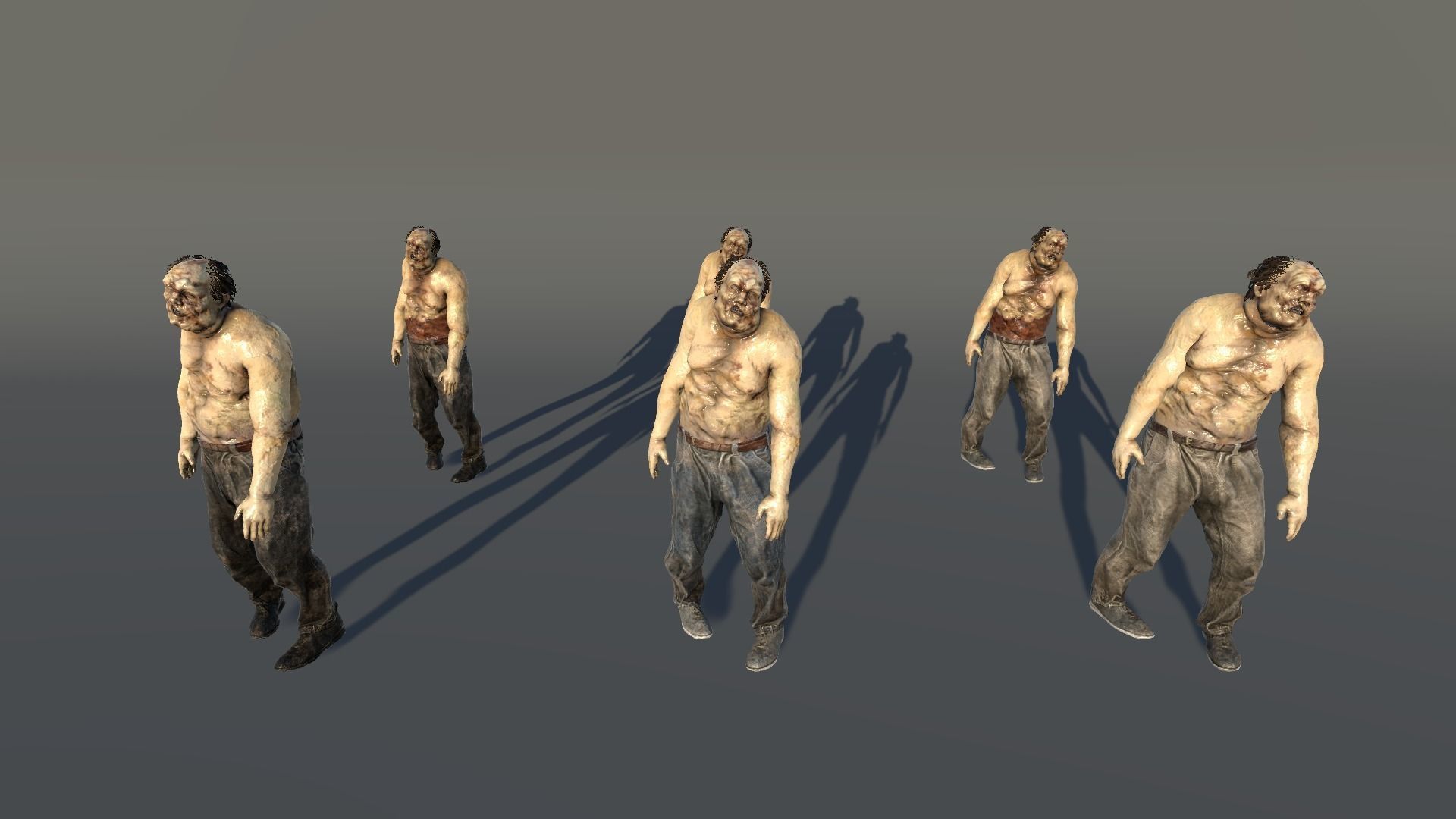 Zombie Drowned Low-poly 3D model_1
