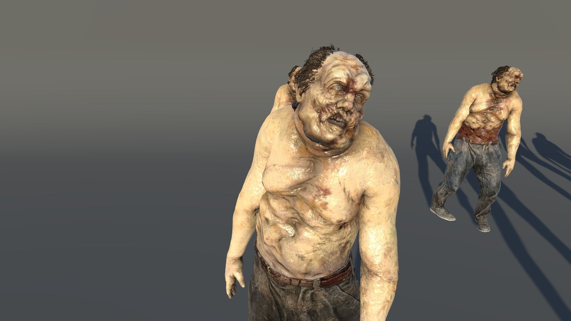 Zombie Drowned Low-poly 3D model_2