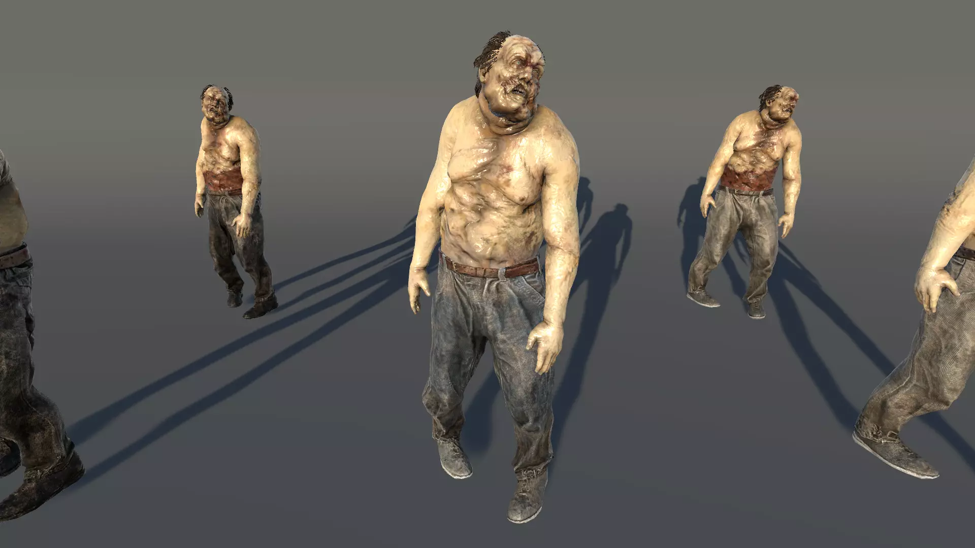 Zombie Drowned Low-poly 3D model_0