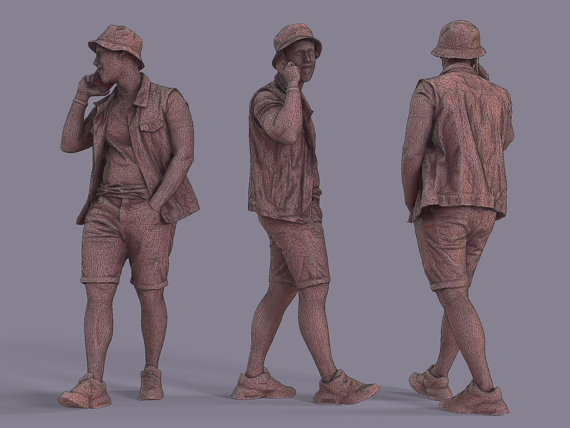 Dude Talking by Phone 3D model_3