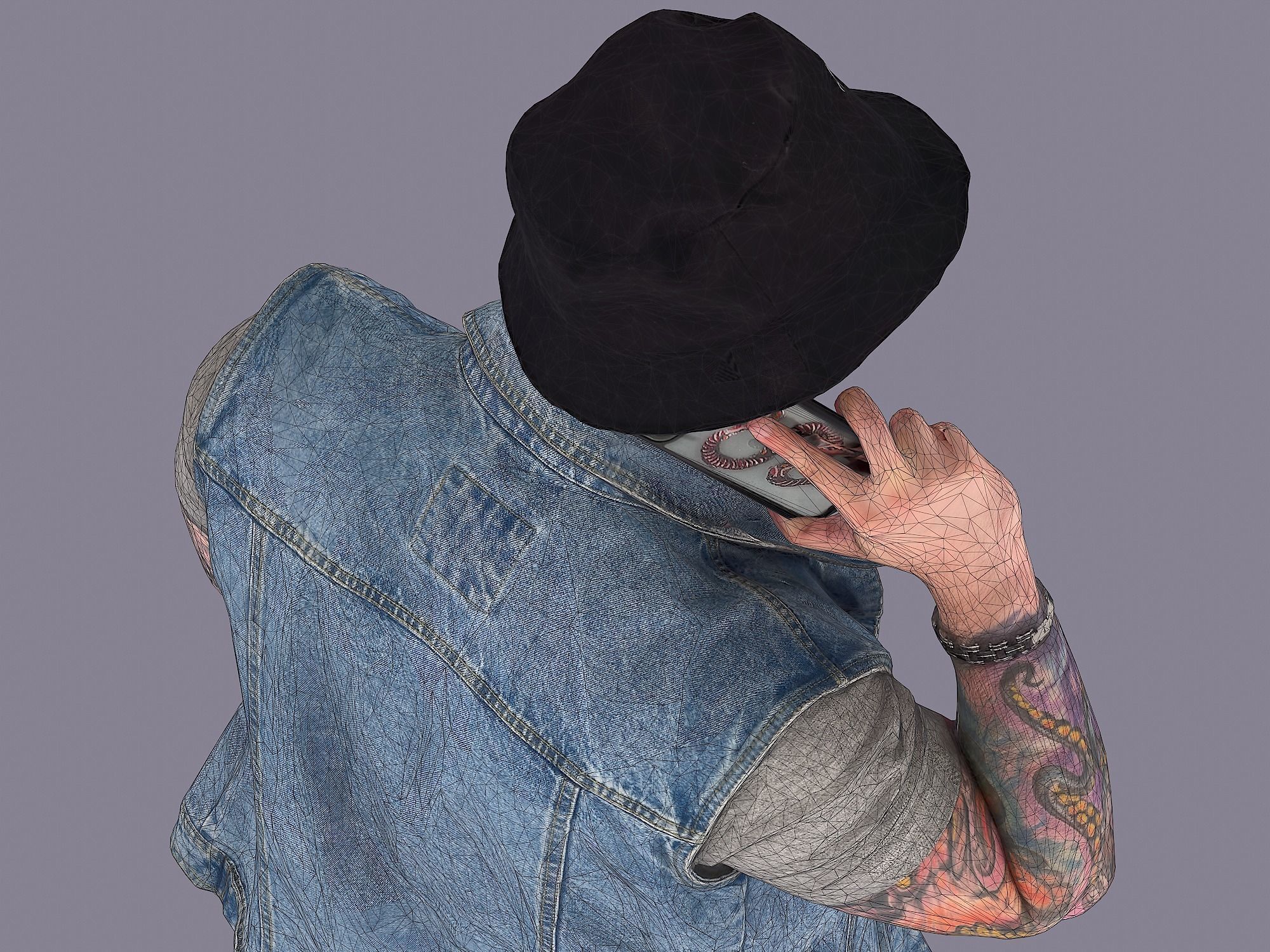 Dude Talking by Phone 3D model_16