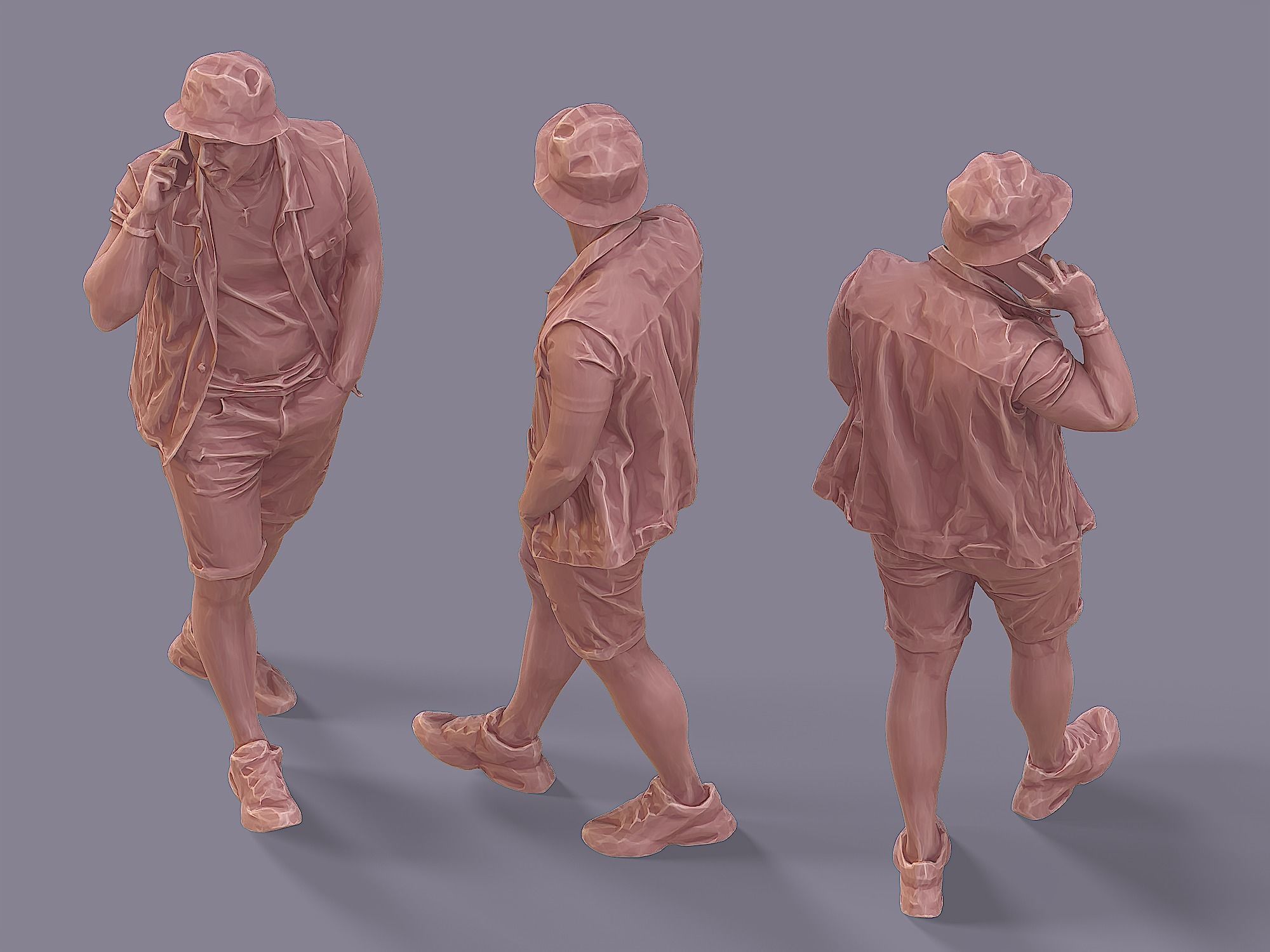 Dude Talking by Phone 3D model_6