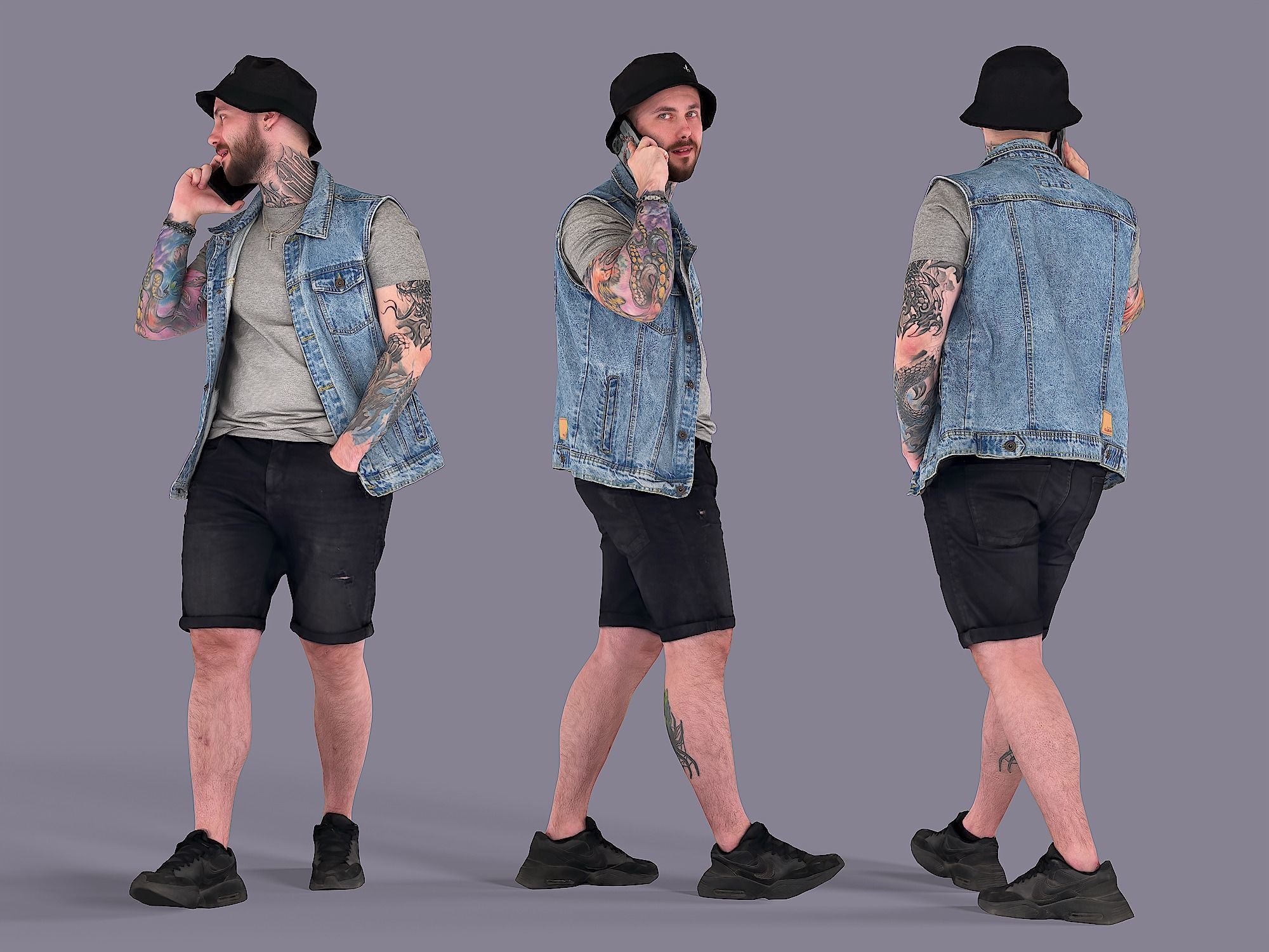 Dude Talking by Phone 3D model_1