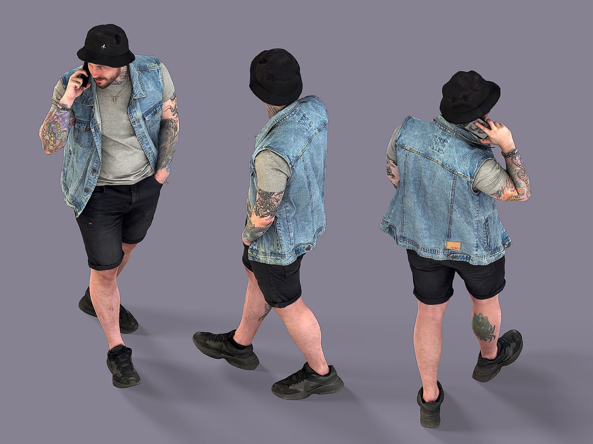 Dude Talking by Phone 3D model_4