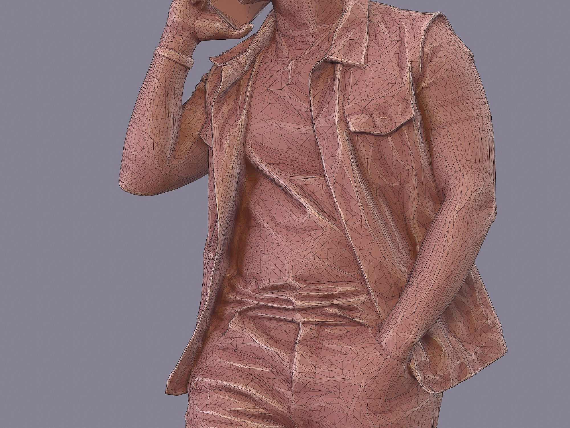 Dude Talking by Phone 3D model_11