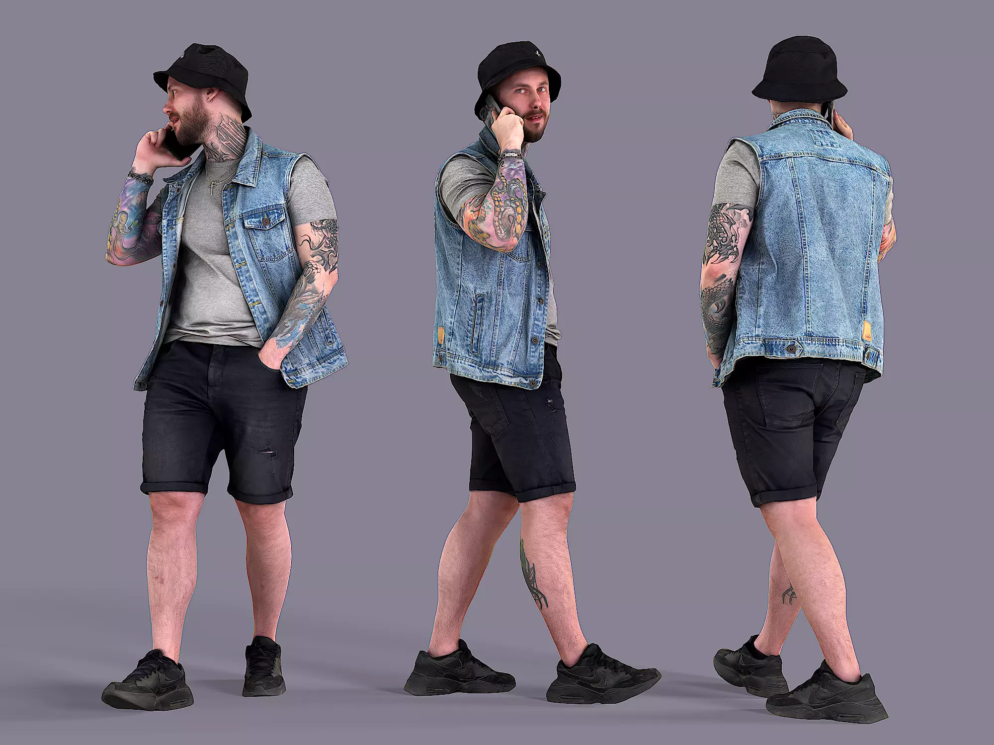 Dude Talking by Phone 3D model_0