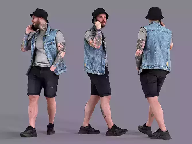 Dude Talking by Phone 3D model