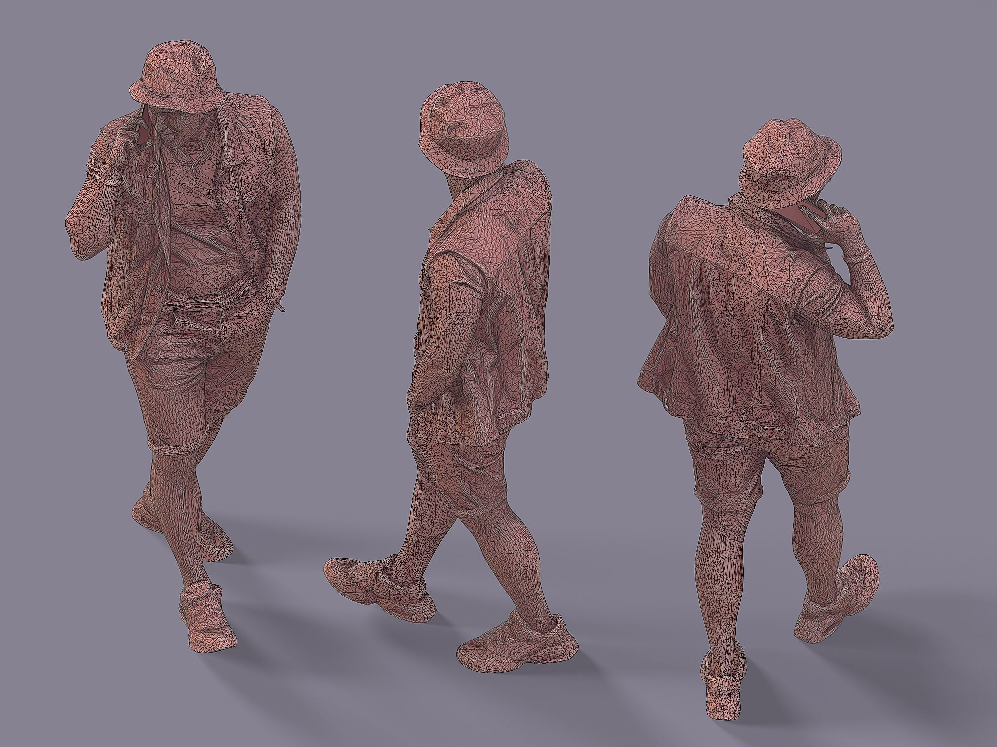 Dude Talking by Phone 3D model_7