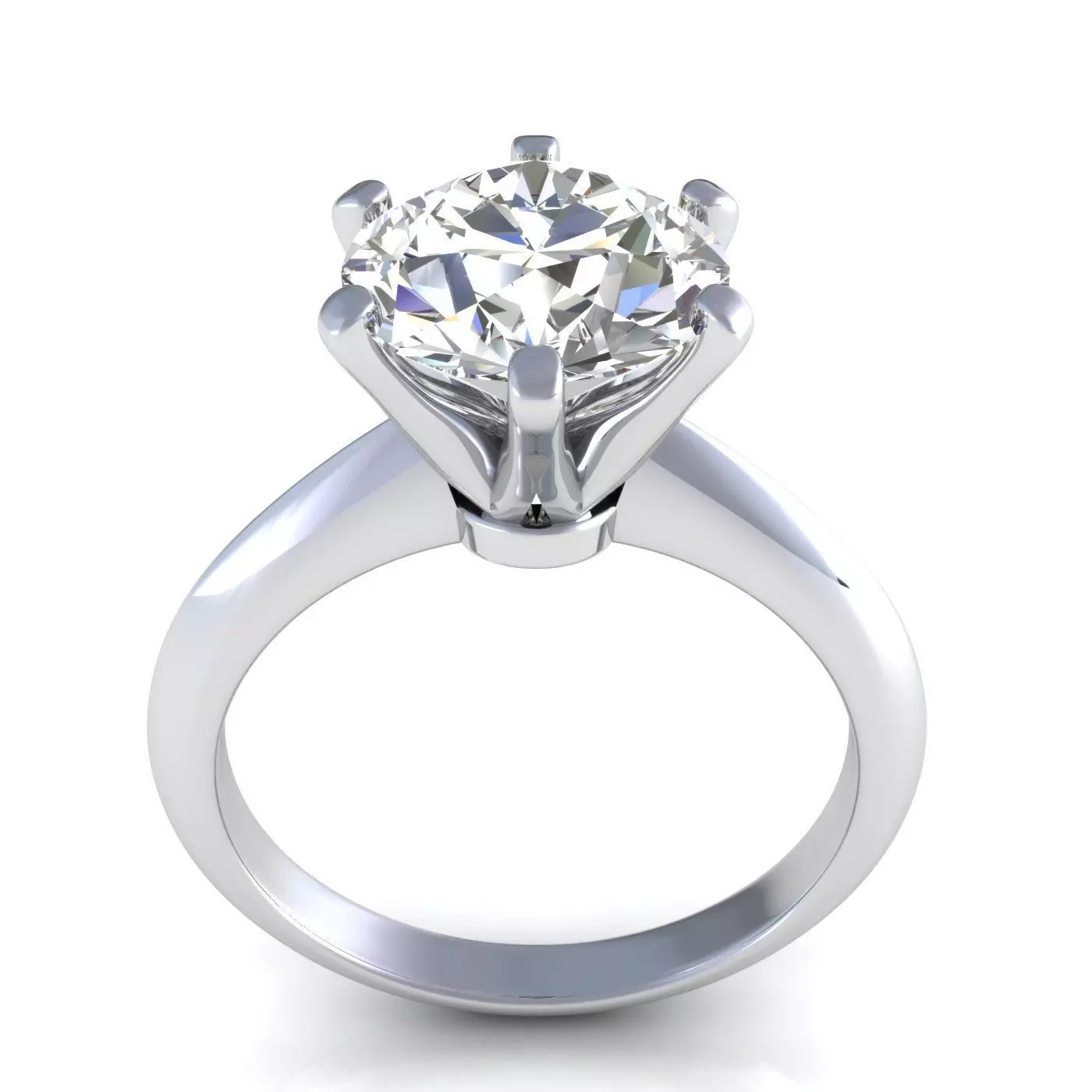 Tiffany Solitaire Diamond Ring 3D print model_0