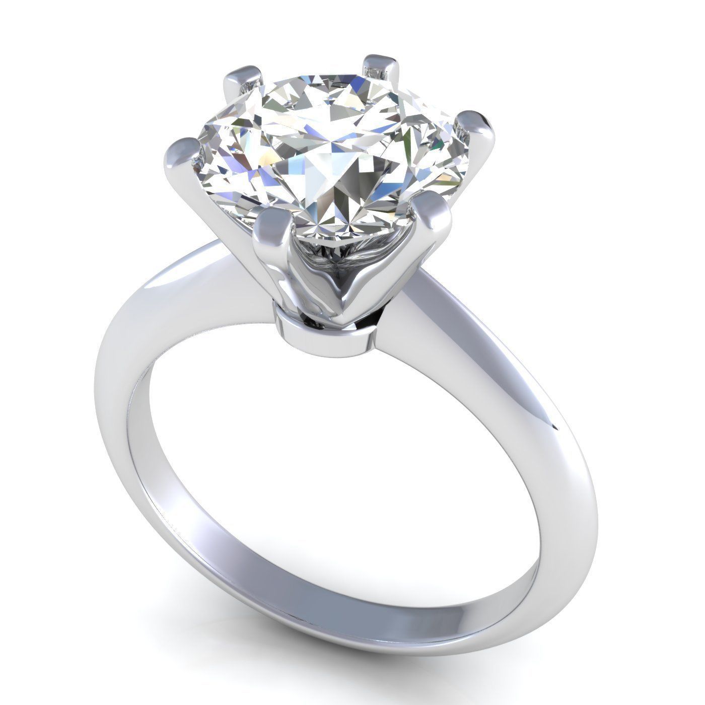 Tiffany Solitaire Diamond Ring 3D print model_3