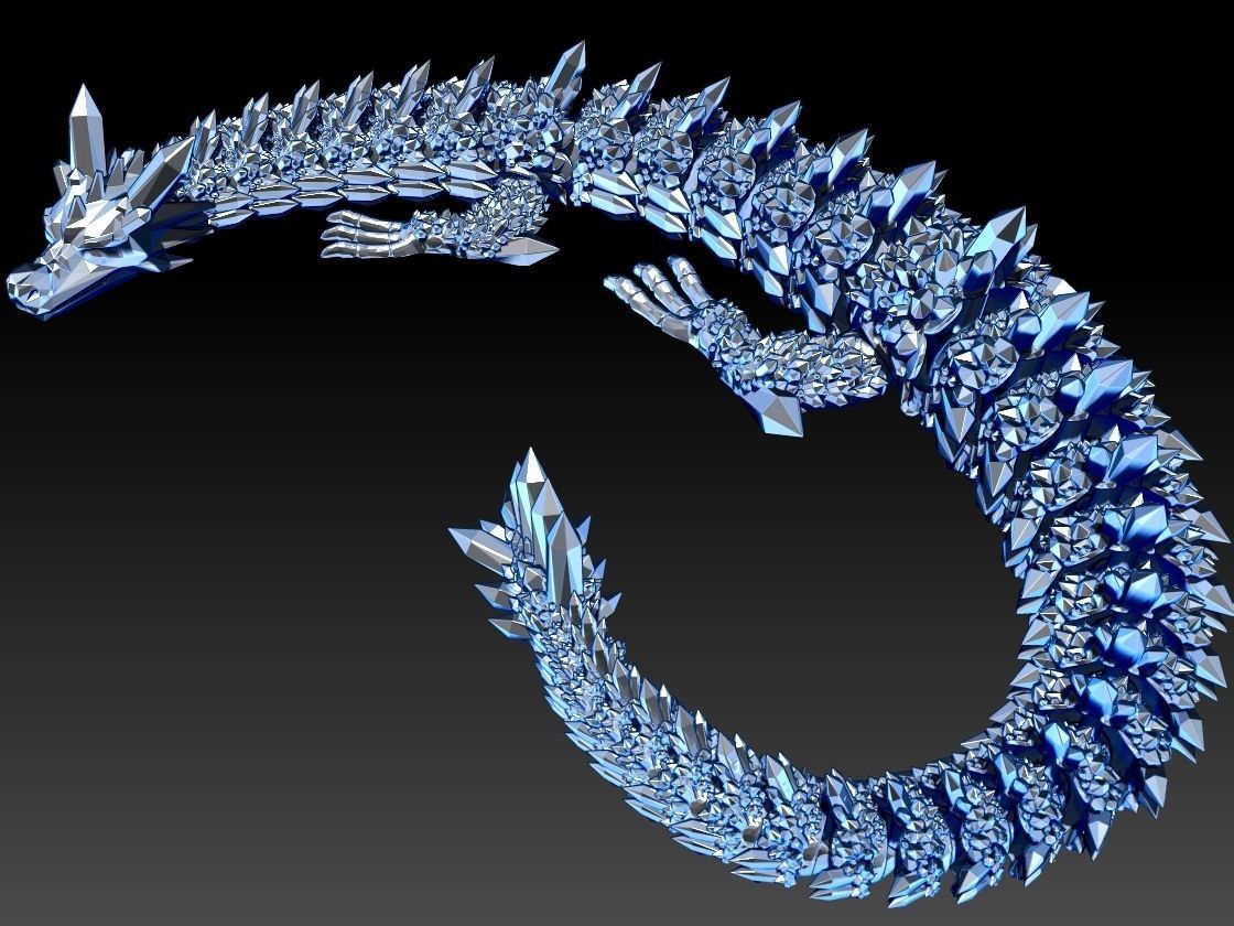 ARTICULATED CRYSTAL DRAGON - FLEXI CRYSTAL DRAGON 3D PRINT 3D print model_8