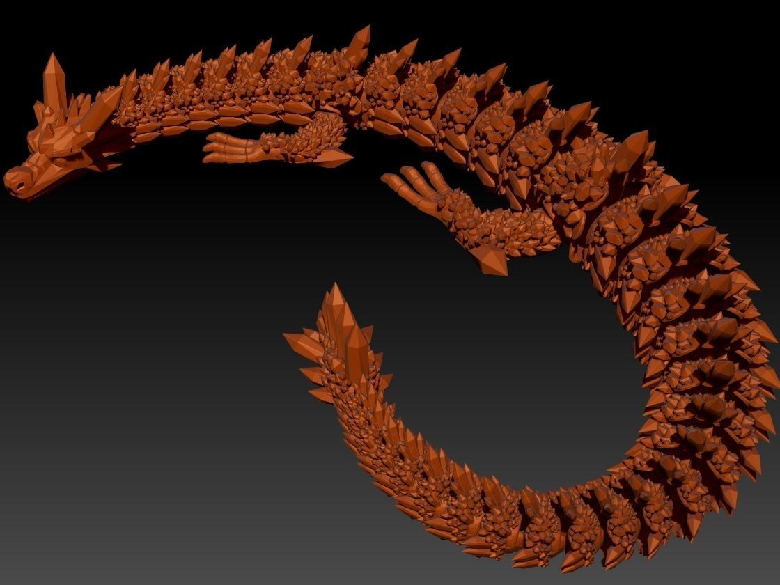 ARTICULATED CRYSTAL DRAGON - FLEXI CRYSTAL DRAGON 3D PRINT 3D print model_11