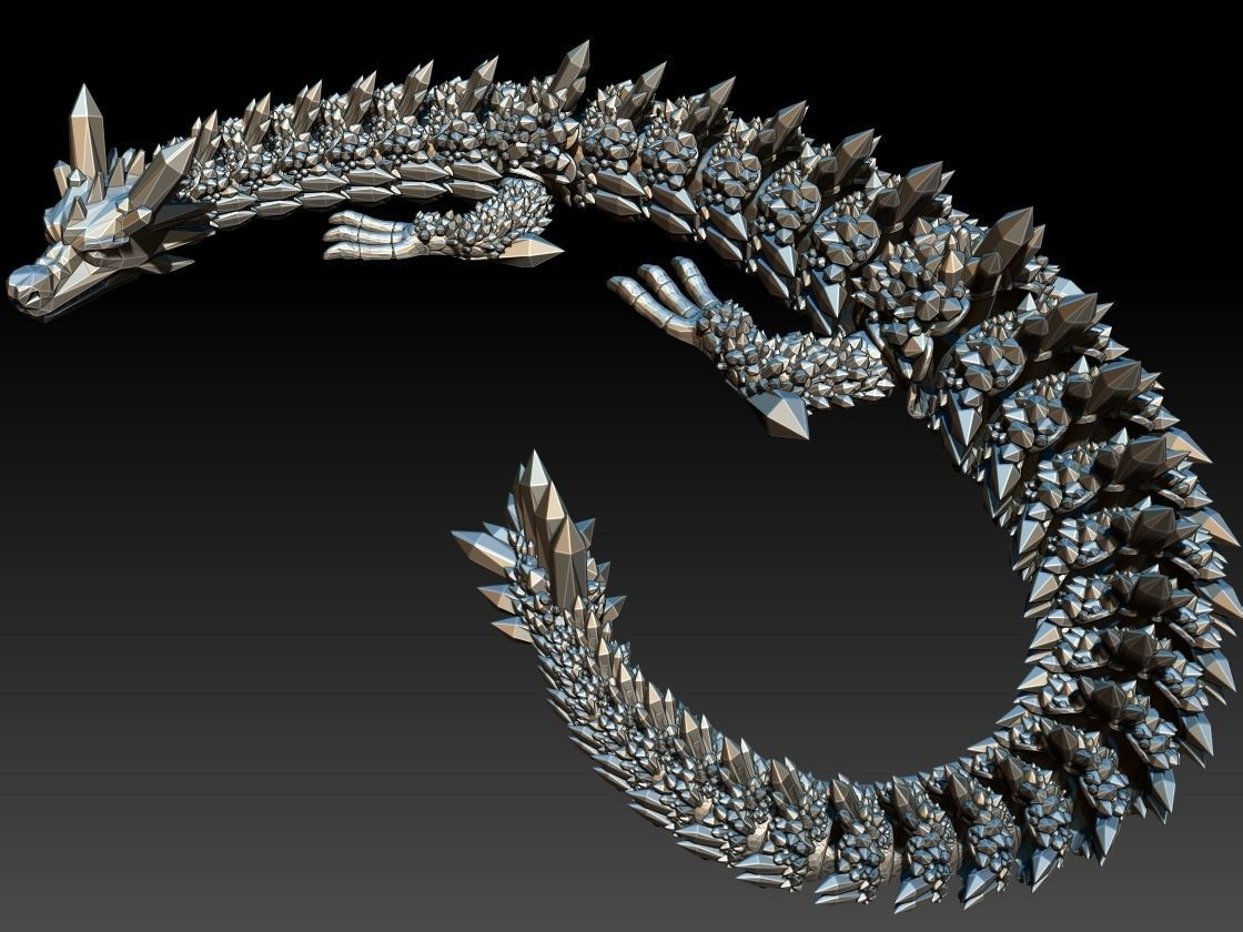 ARTICULATED CRYSTAL DRAGON - FLEXI CRYSTAL DRAGON 3D PRINT 3D print model_7