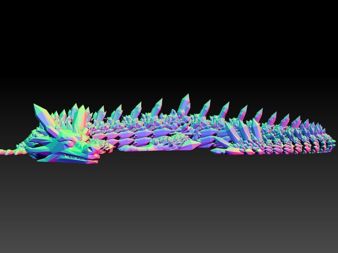 ARTICULATED CRYSTAL DRAGON - FLEXI CRYSTAL DRAGON 3D PRINT 3D print model_2