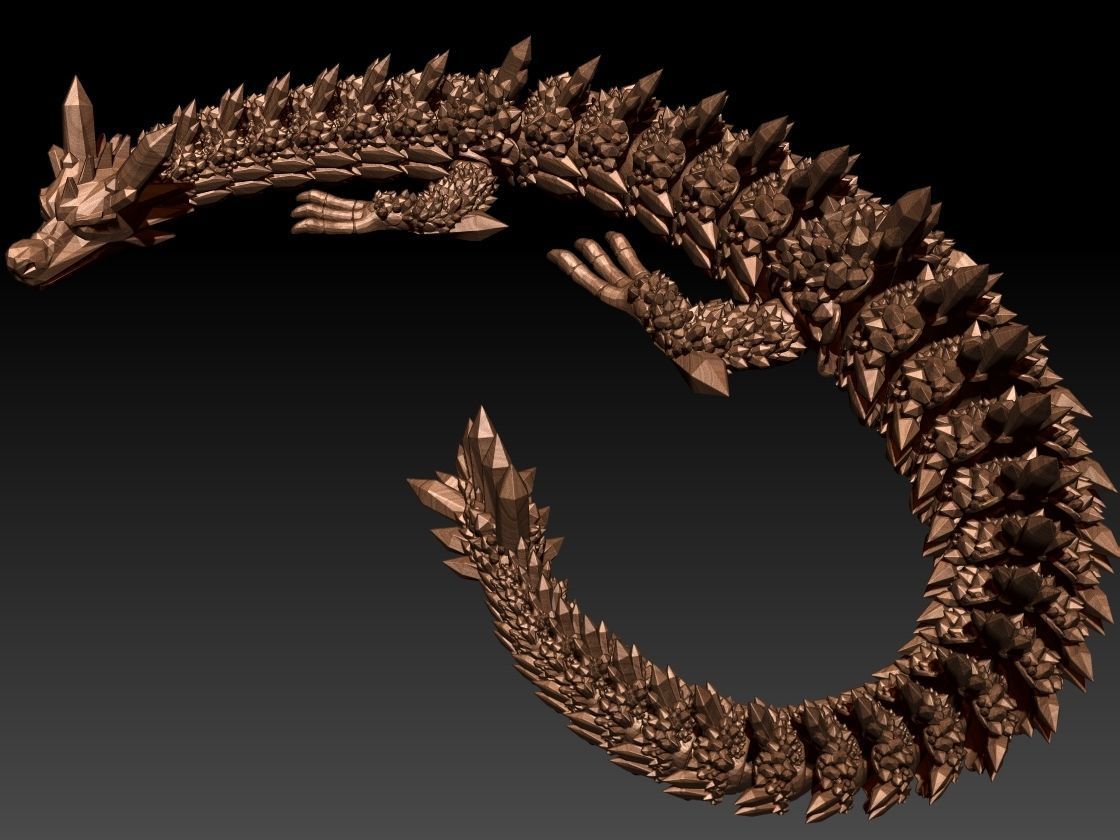 ARTICULATED CRYSTAL DRAGON - FLEXI CRYSTAL DRAGON 3D PRINT 3D print model_12