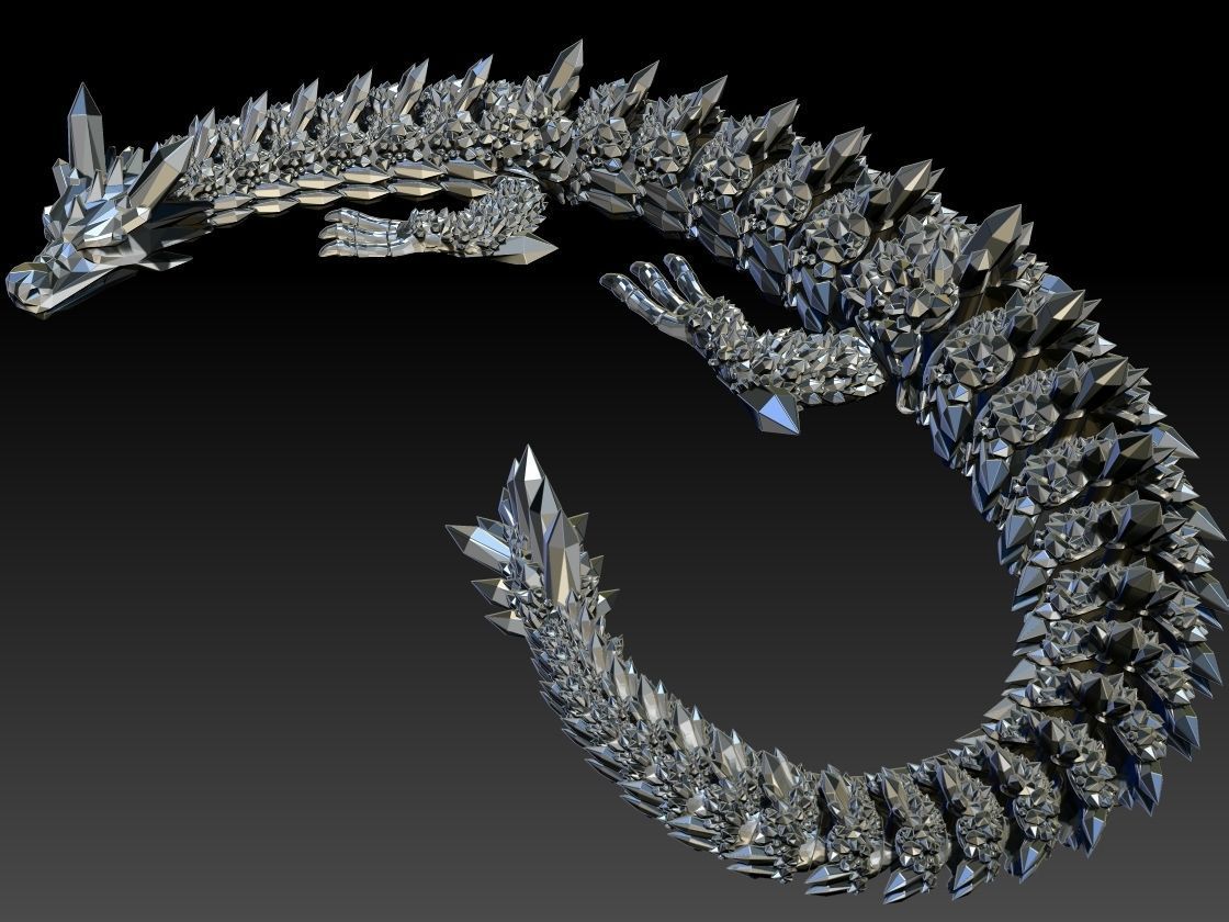 ARTICULATED CRYSTAL DRAGON - FLEXI CRYSTAL DRAGON 3D PRINT 3D print model_5