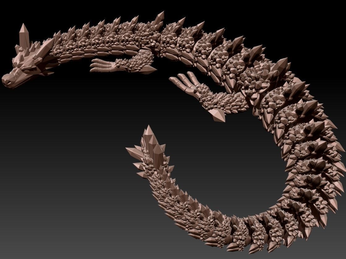 ARTICULATED CRYSTAL DRAGON - FLEXI CRYSTAL DRAGON 3D PRINT 3D print model_9