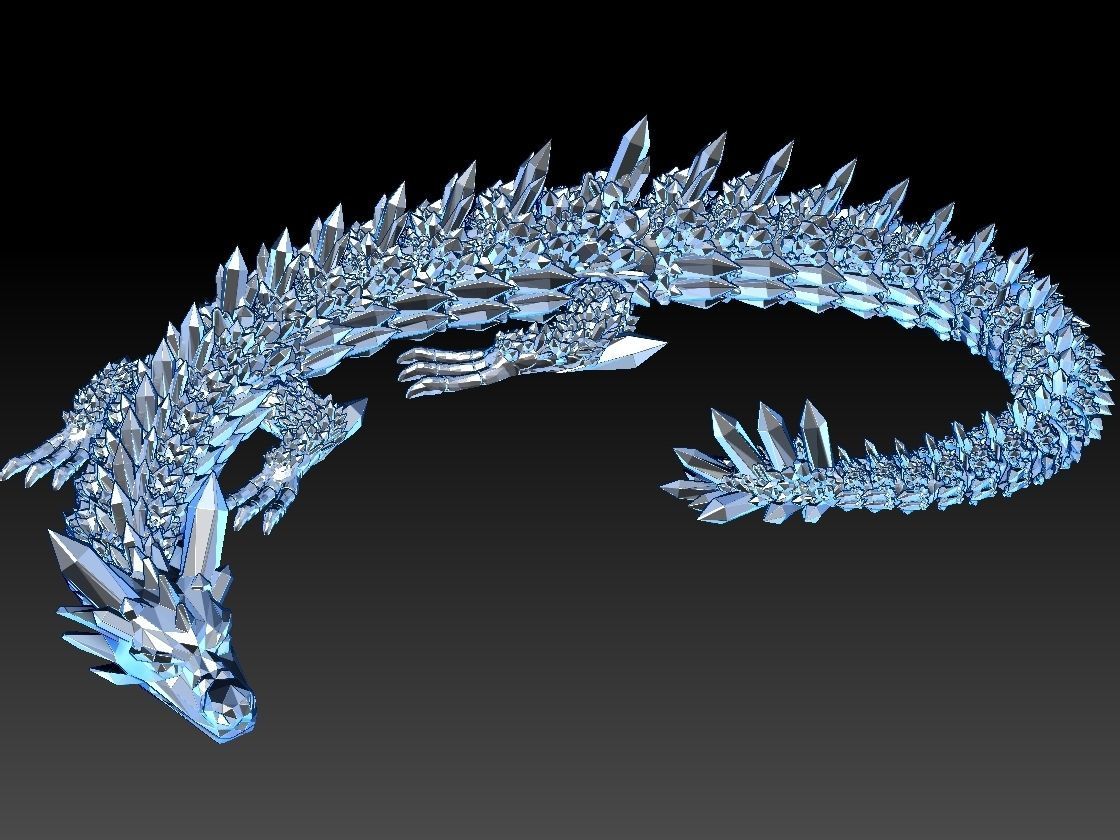 ARTICULATED CRYSTAL DRAGON - FLEXI CRYSTAL DRAGON 3D PRINT 3D print model_4