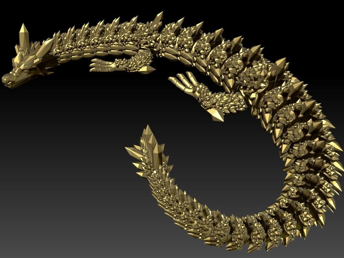 ARTICULATED CRYSTAL DRAGON - FLEXI CRYSTAL DRAGON 3D PRINT 3D print model_6