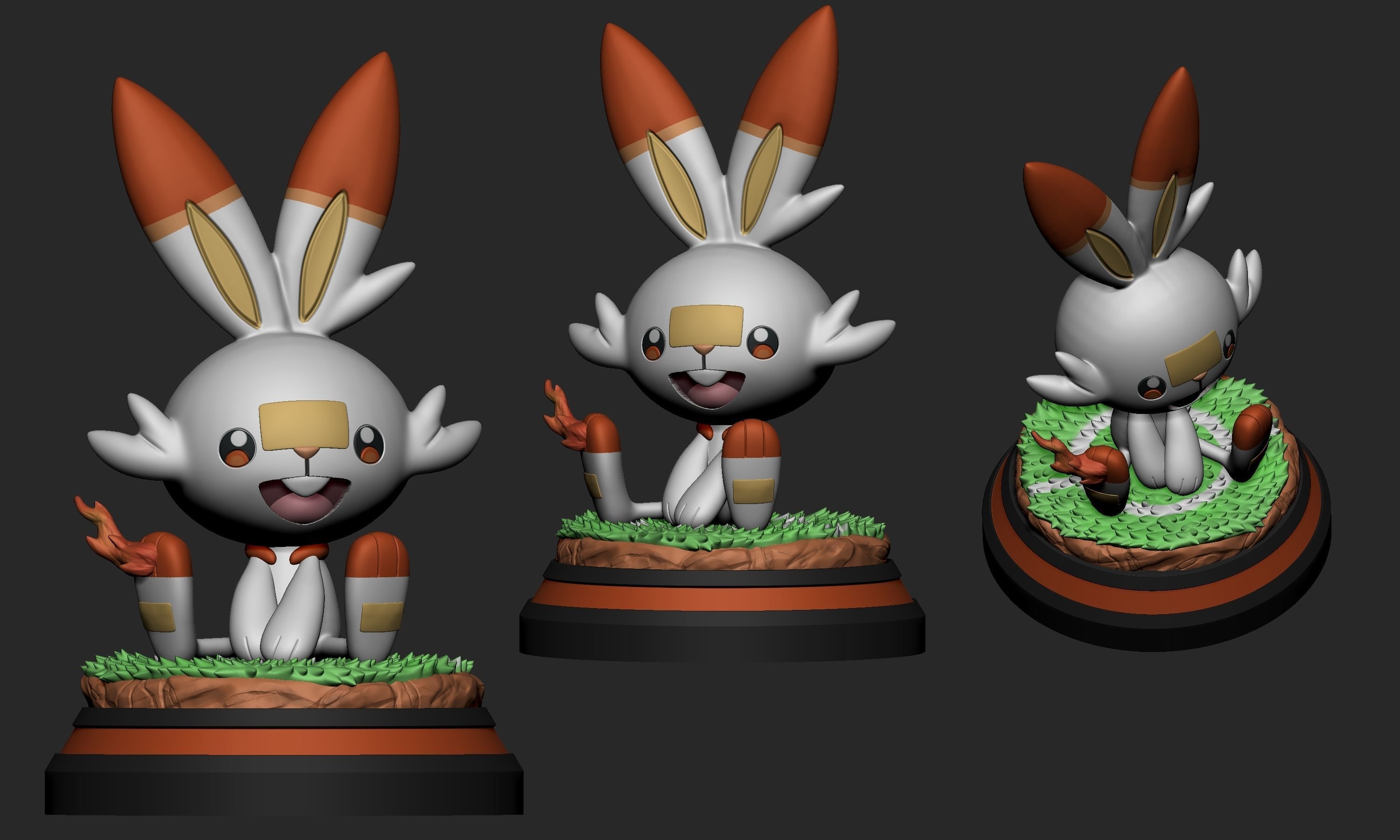 Pokemon - Scorbunny Figure 3D print model_6