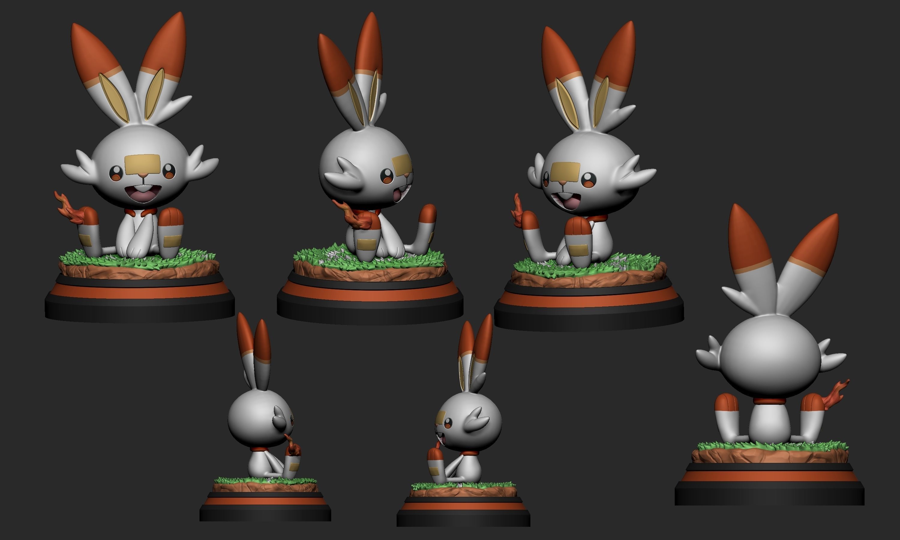 Pokemon - Scorbunny Figure 3D print model_3